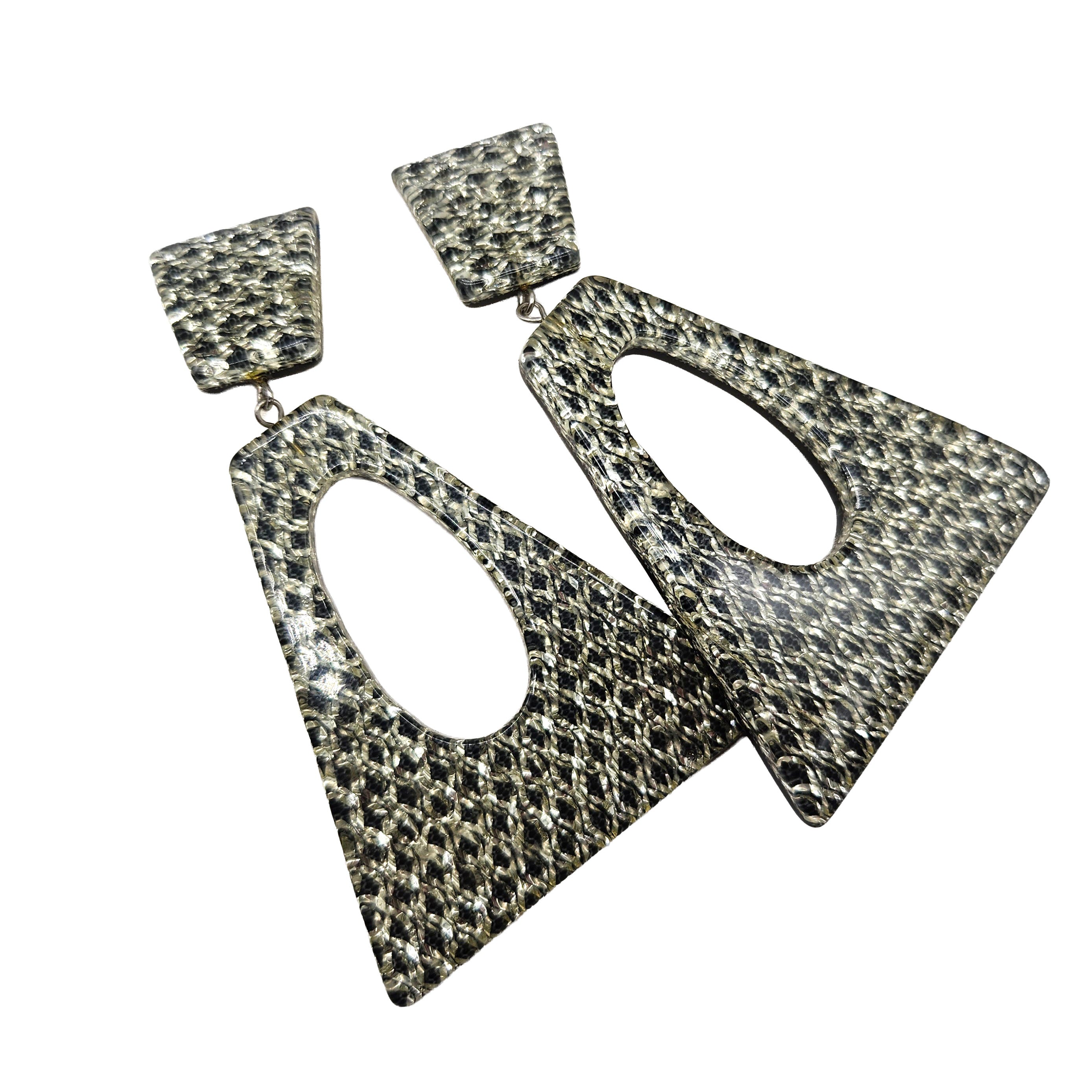 Vintage Archives: Metallic Weave Statement Clip On Earrings