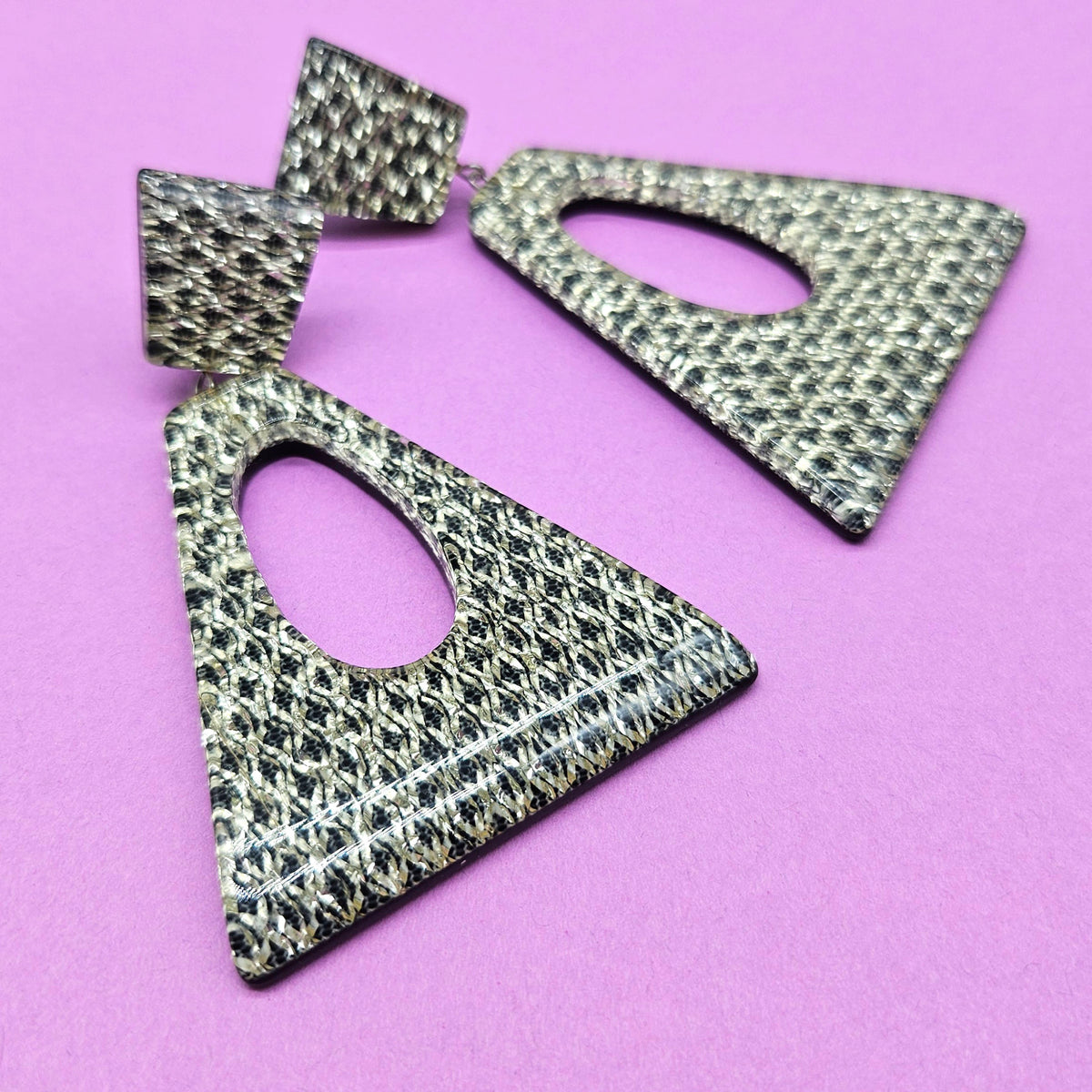 Vintage Archives: Metallic Weave Statement Clip On Earrings