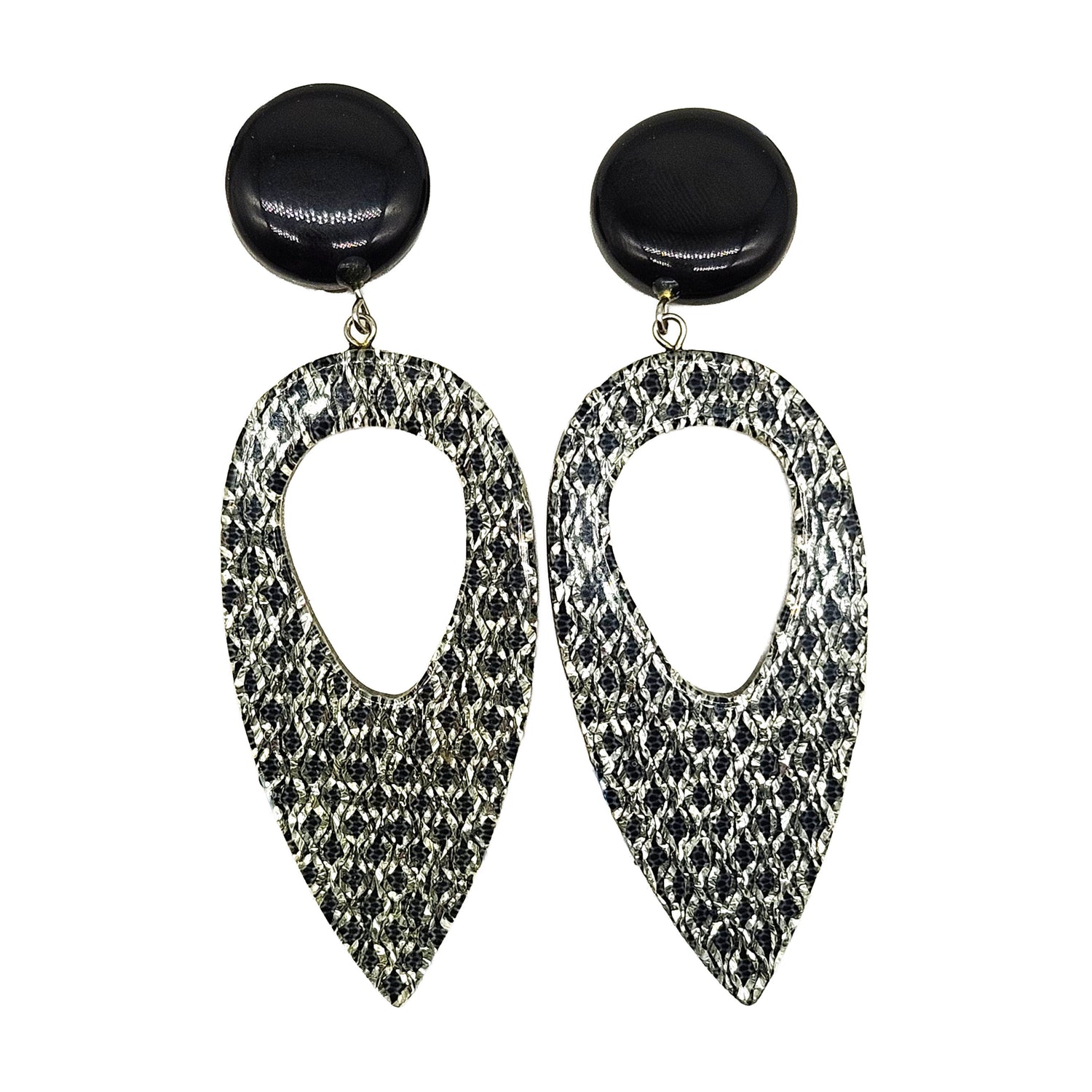 Vintage Archives: Silver Static Drop Clip On Earrings