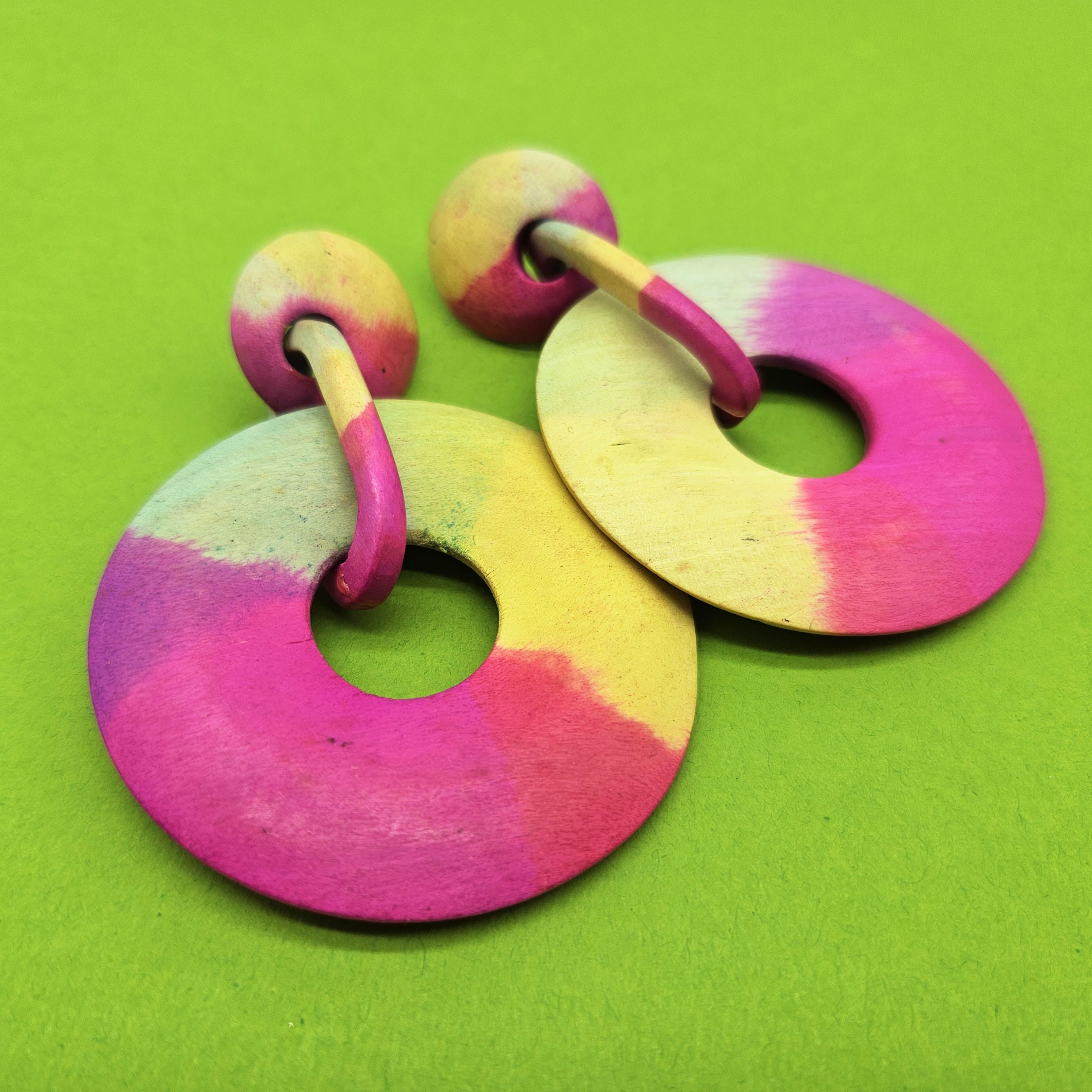 Vintage Archives: Painted Sunrise Statement Earrings
