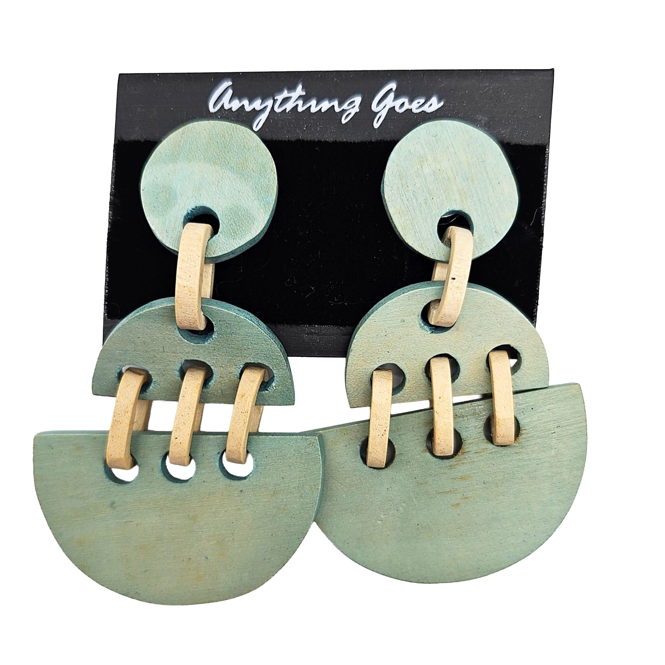 Vintage Archives: Sage Geometry Statement Earrings