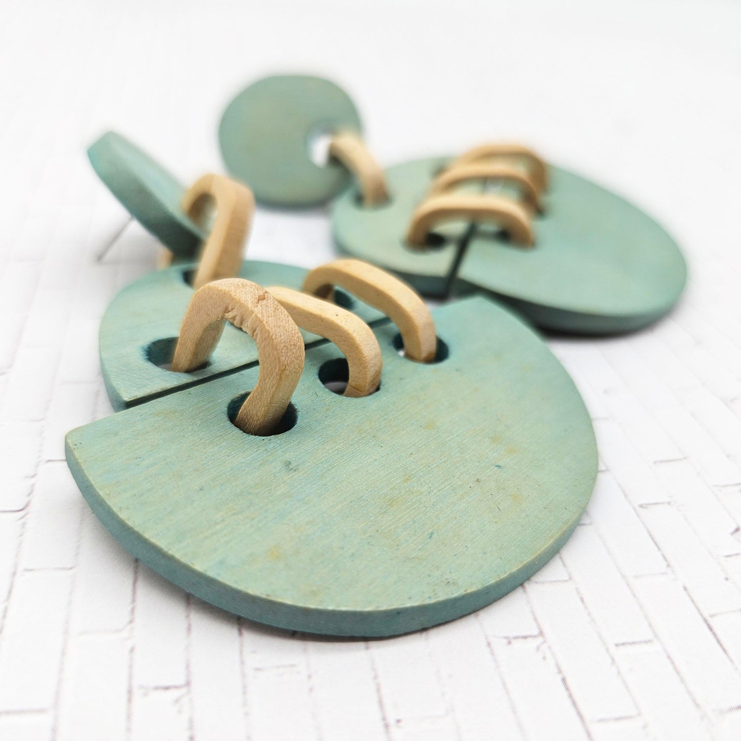 Vintage Archives: Sage Geometry Statement Earrings