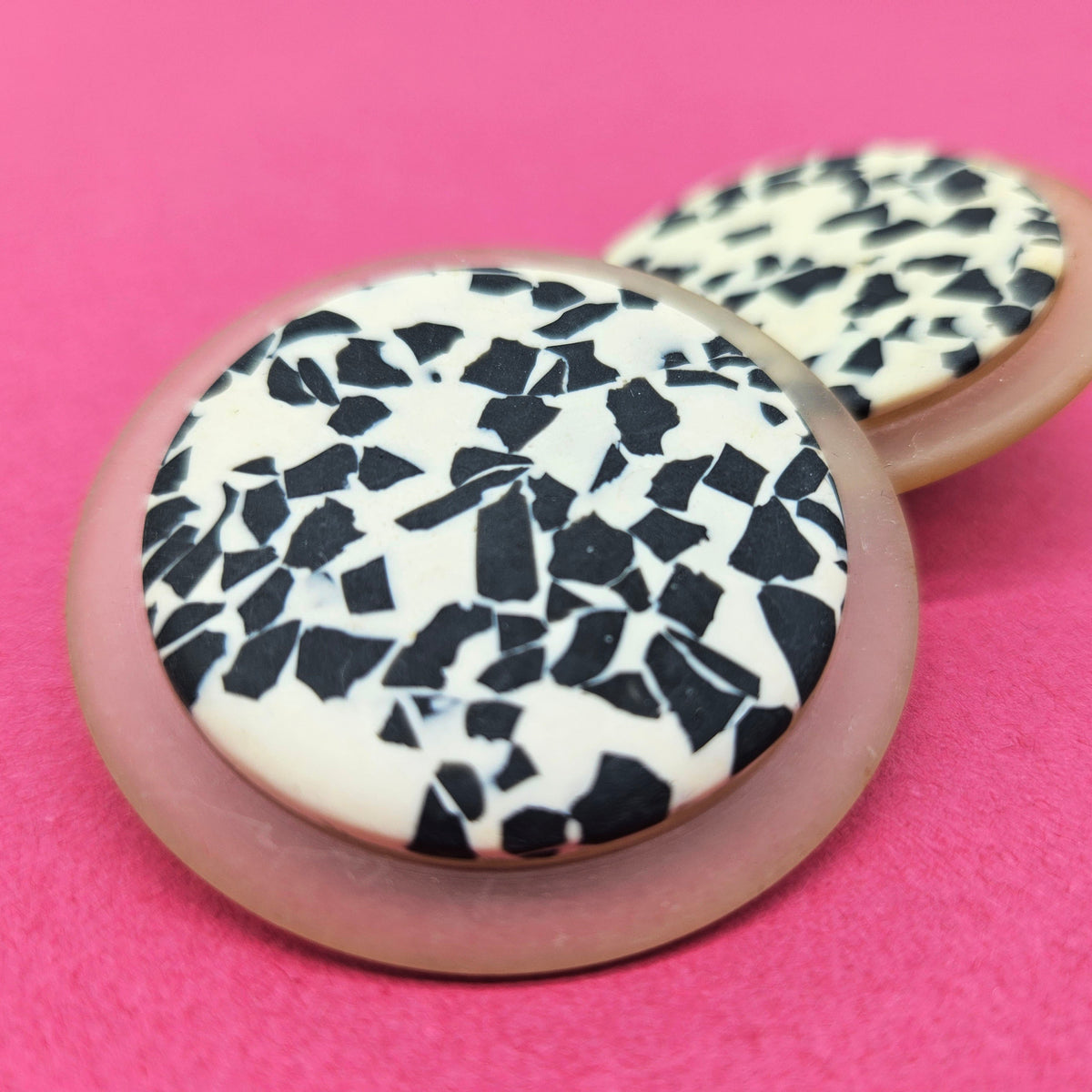 Vintage Archives: Italian Mosaic Disc Earrings