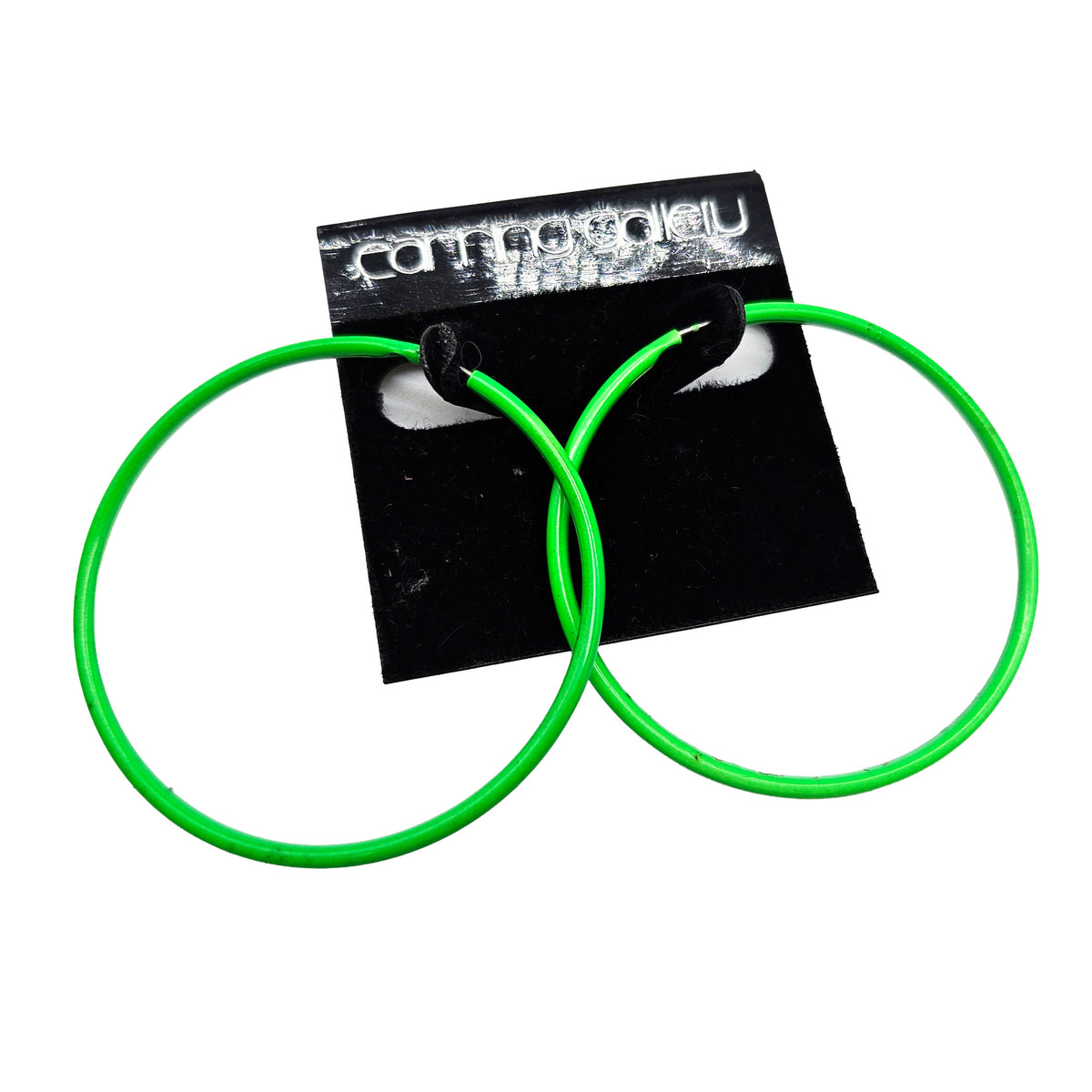 Vintage Archives: Electric Green Vintage Hoop Earrings