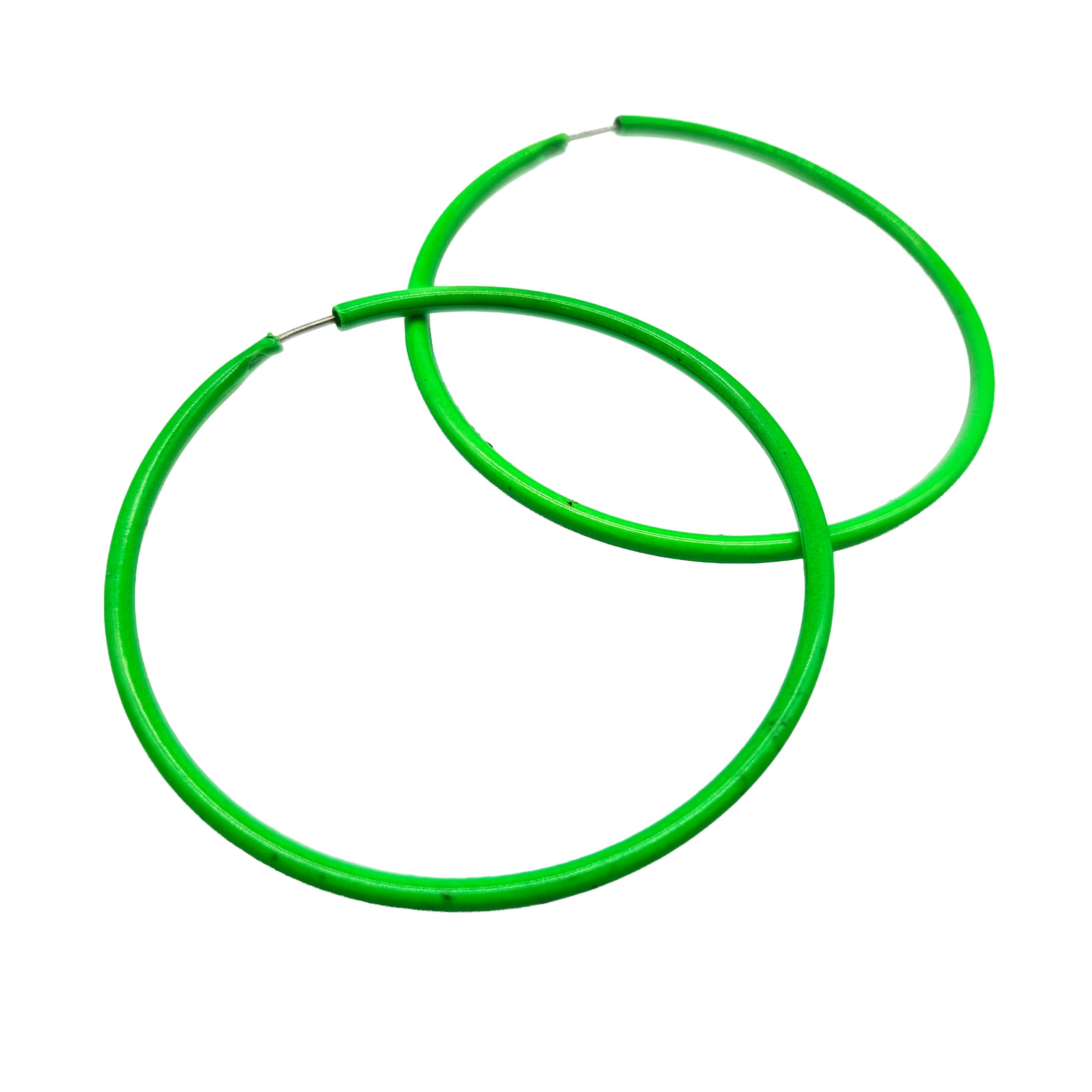 Vintage Archives: Electric Green Vintage Hoop Earrings