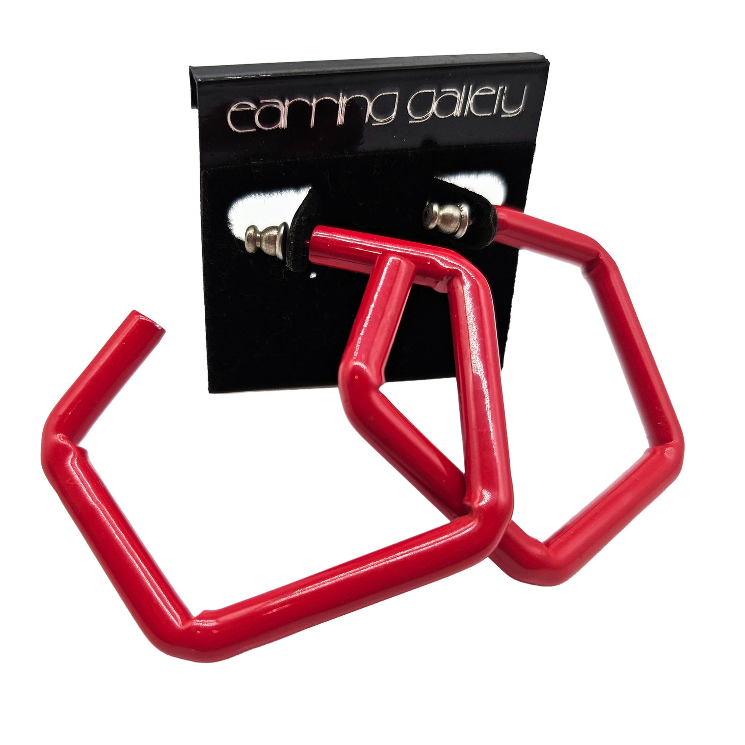 Vintage Archives: Red Angle Vintage Hoop Earrings