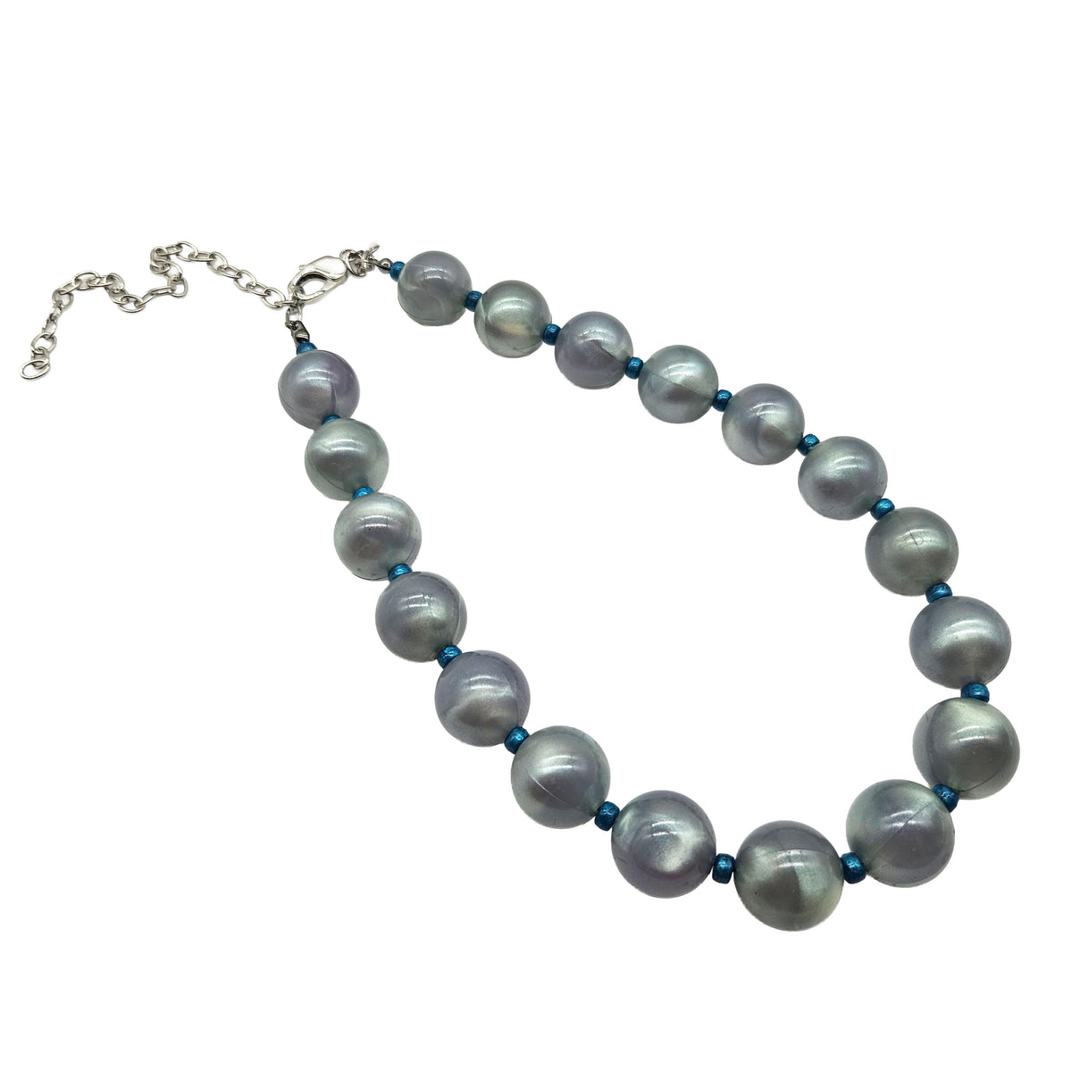 Silver Teal Haze Marco Necklace