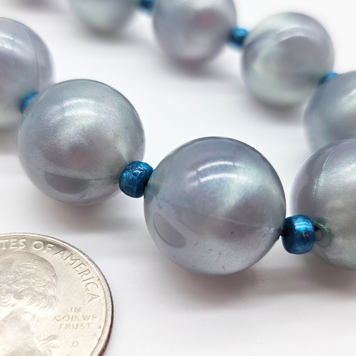 Silver Teal Haze Marco Necklace
