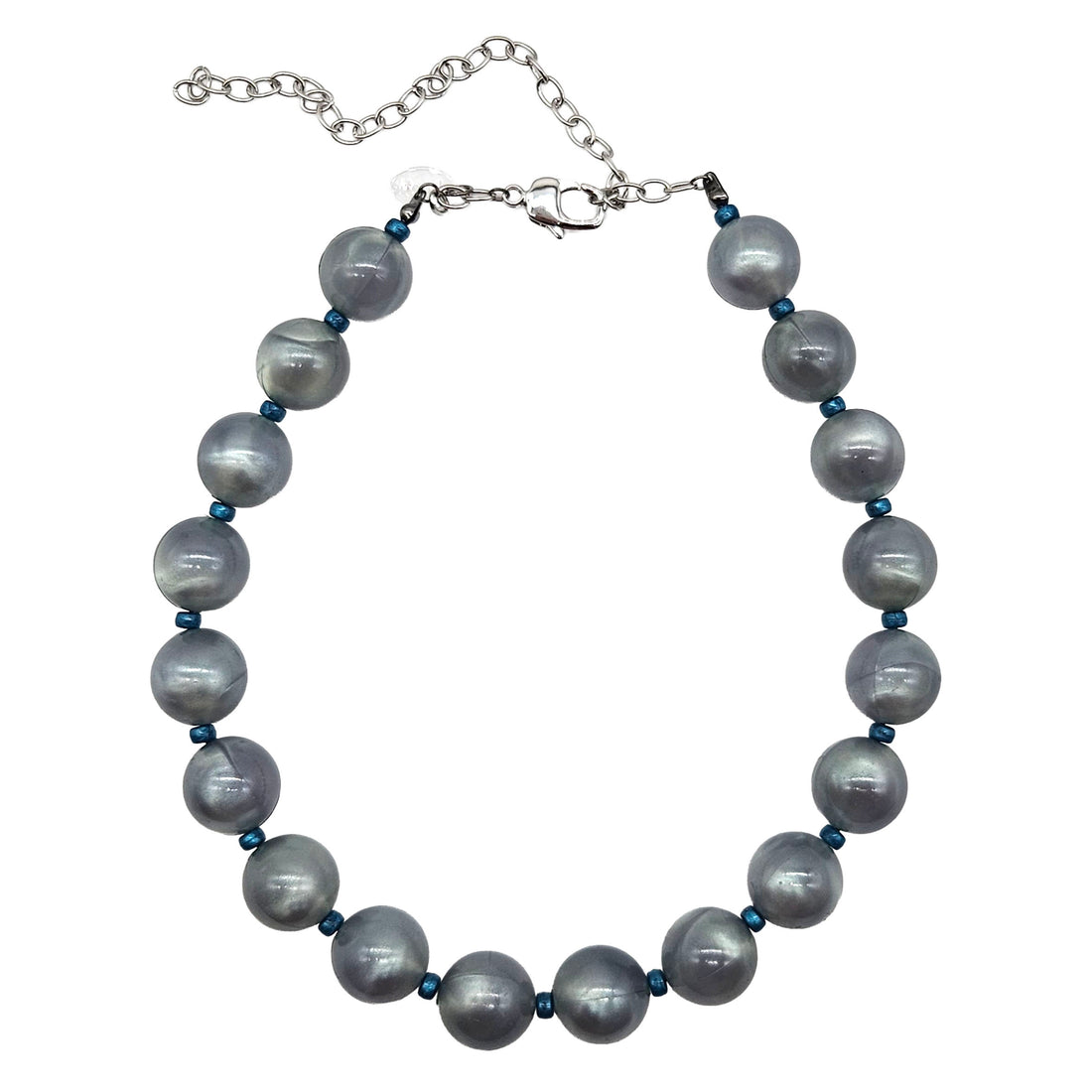 Silver Teal Haze Marco Necklace