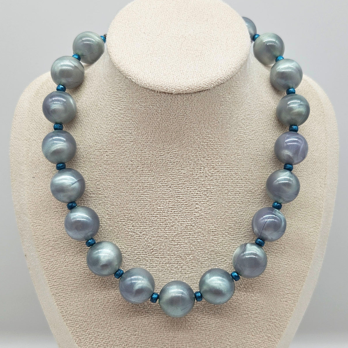 Silver Teal Haze Marco Necklace