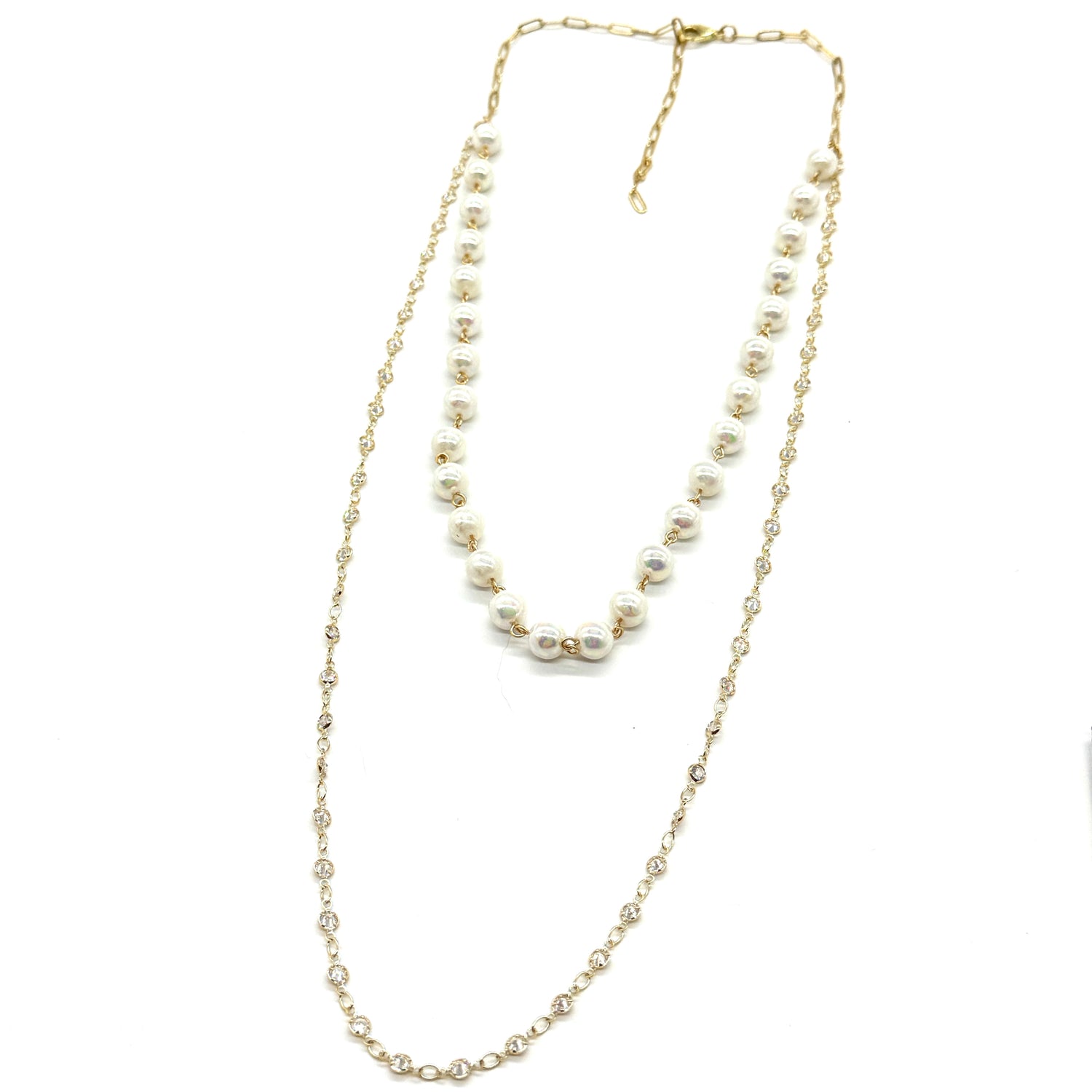 Cloud of Pearls Double Strand Necklace