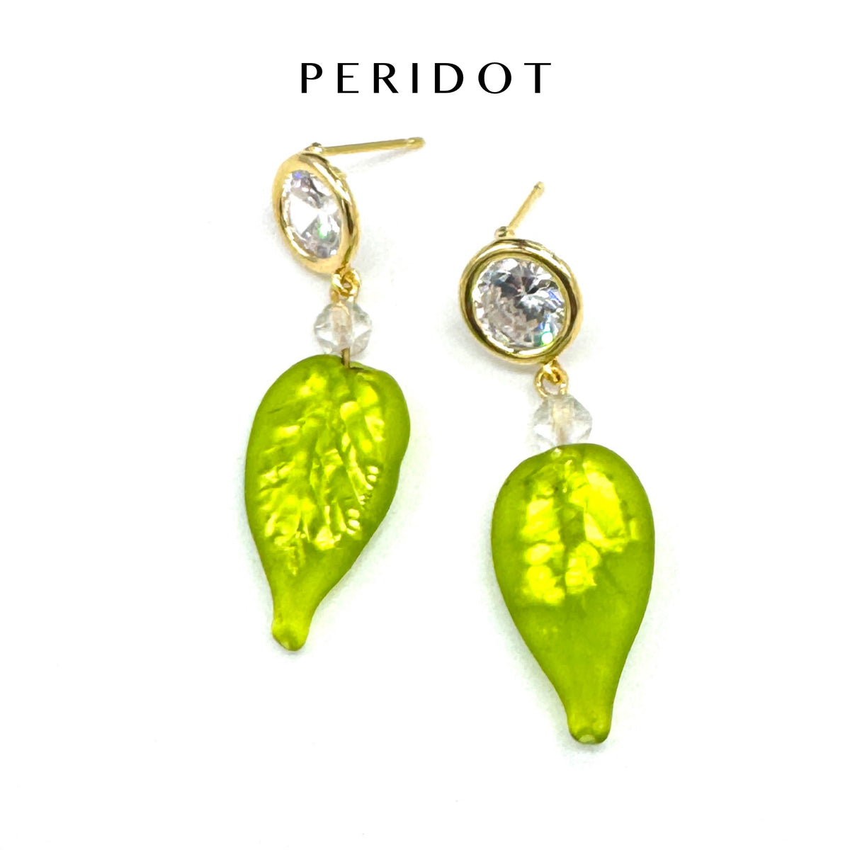 Shimmer Glass Leaf Earrings