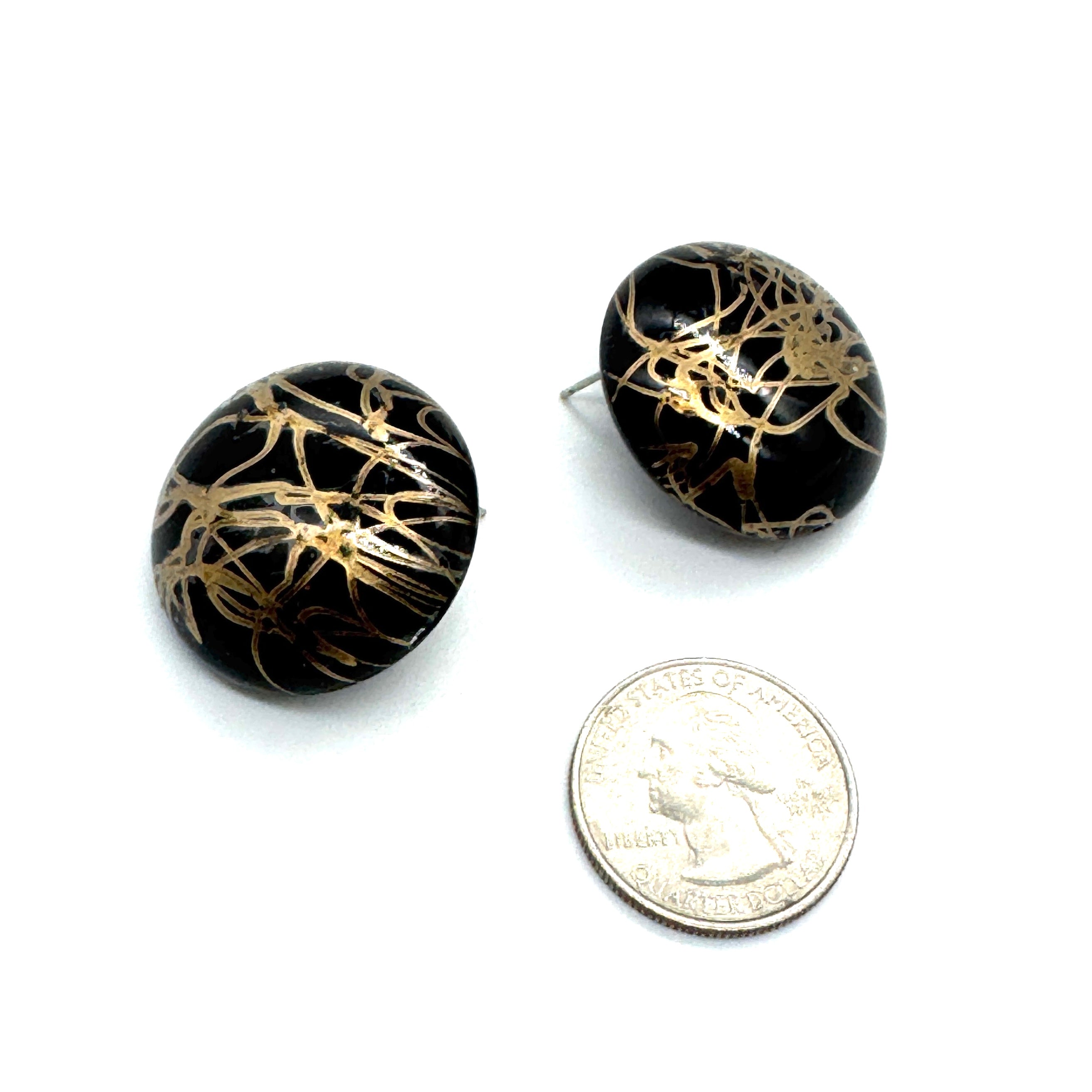 Metallic Splattered Paint Large Retro Button Stud