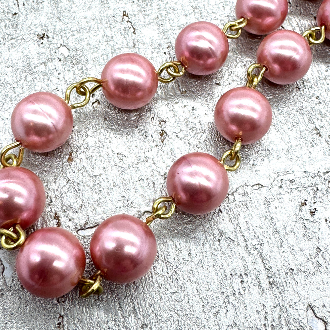 Pink Pearls For The Girls Half Chain Necklace