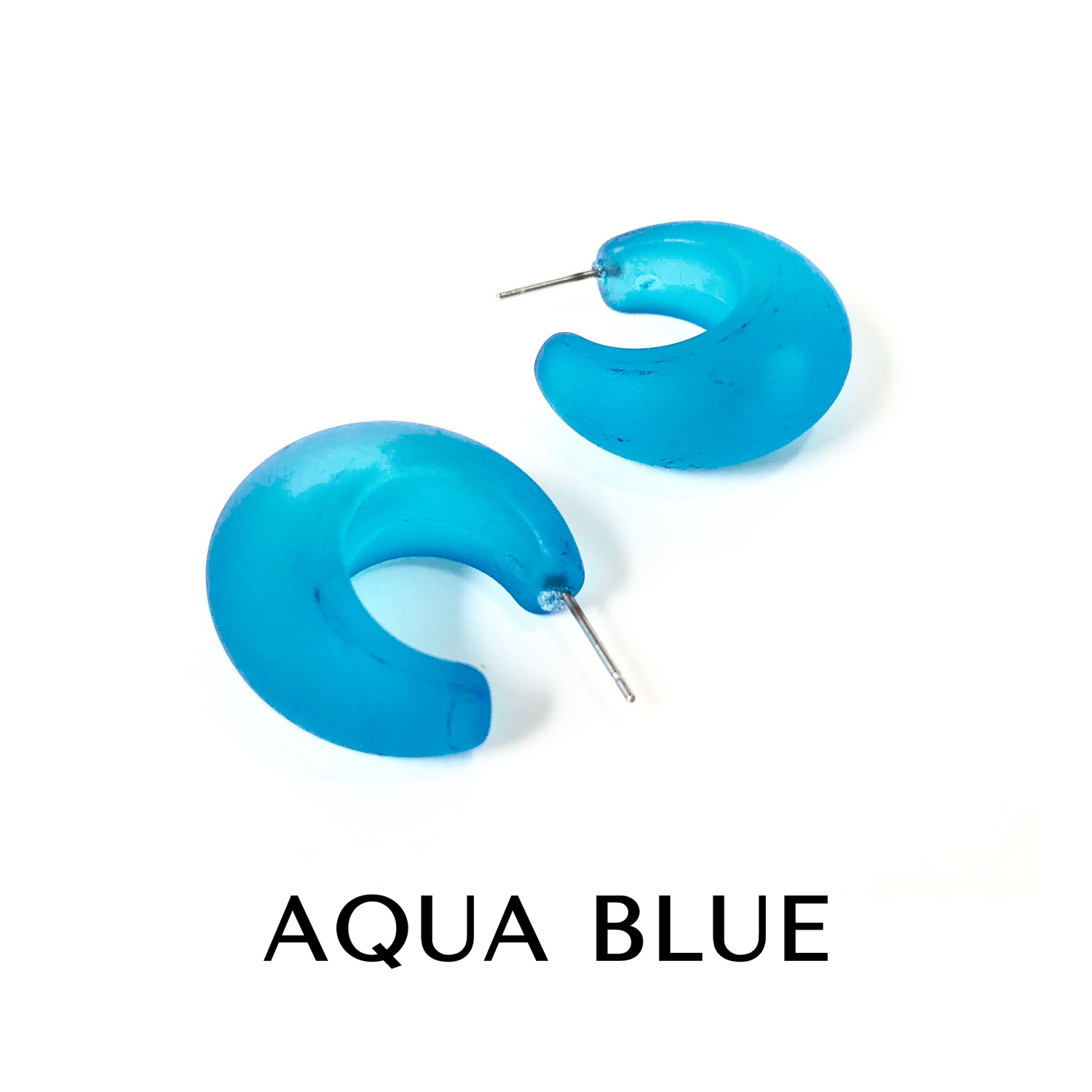 aqua blue snail shell hoops