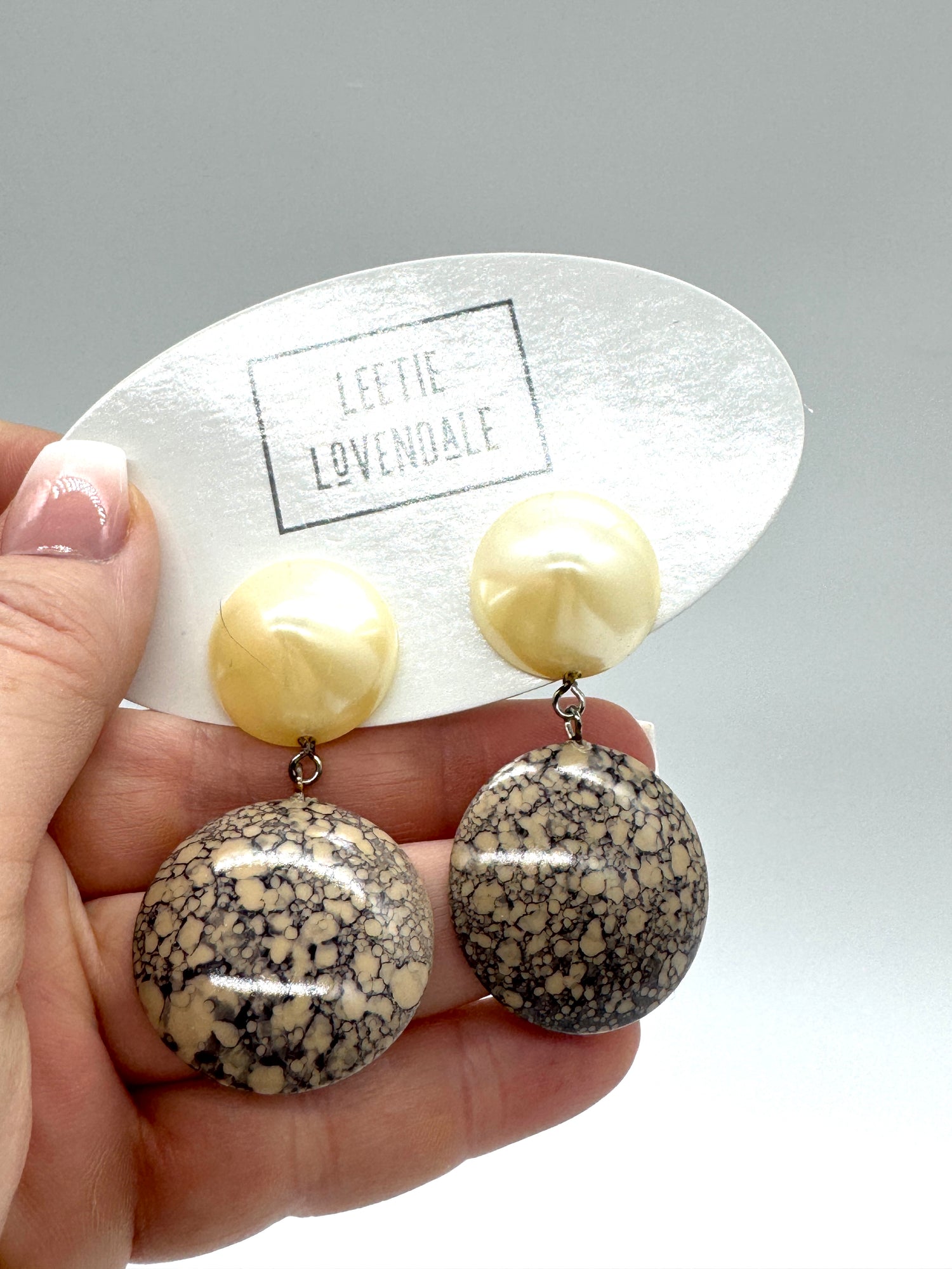 Pearl Cracked Egg Drop Earrings