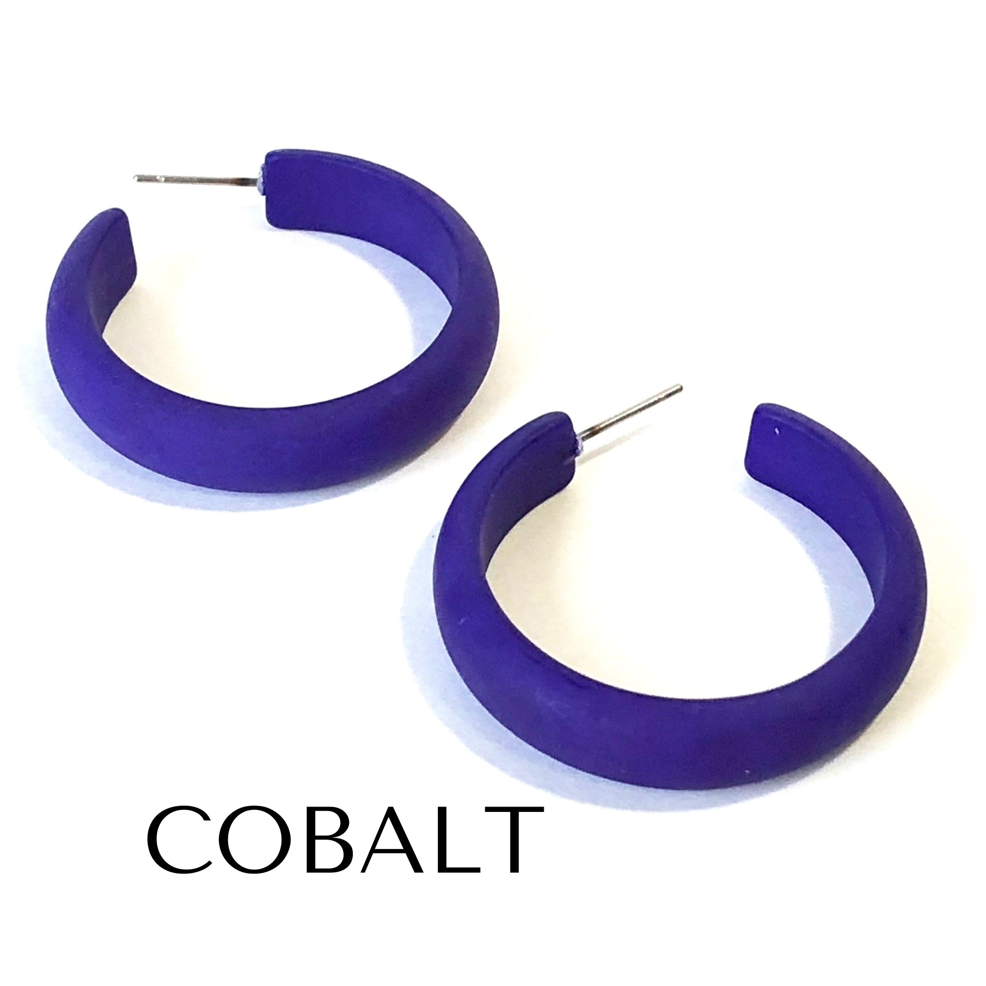 Marbled Lucite Midi Hoop Earrings