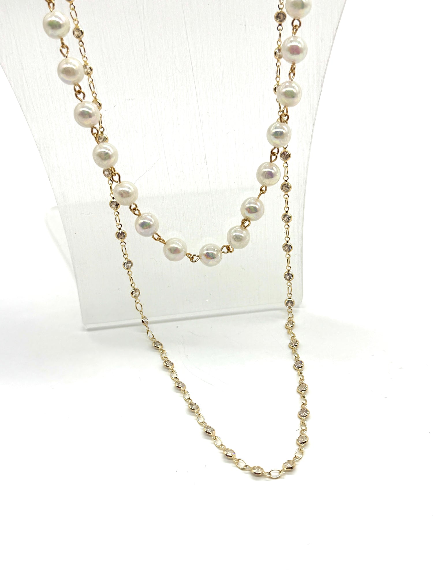 Cloud of Pearls Double Strand Necklace