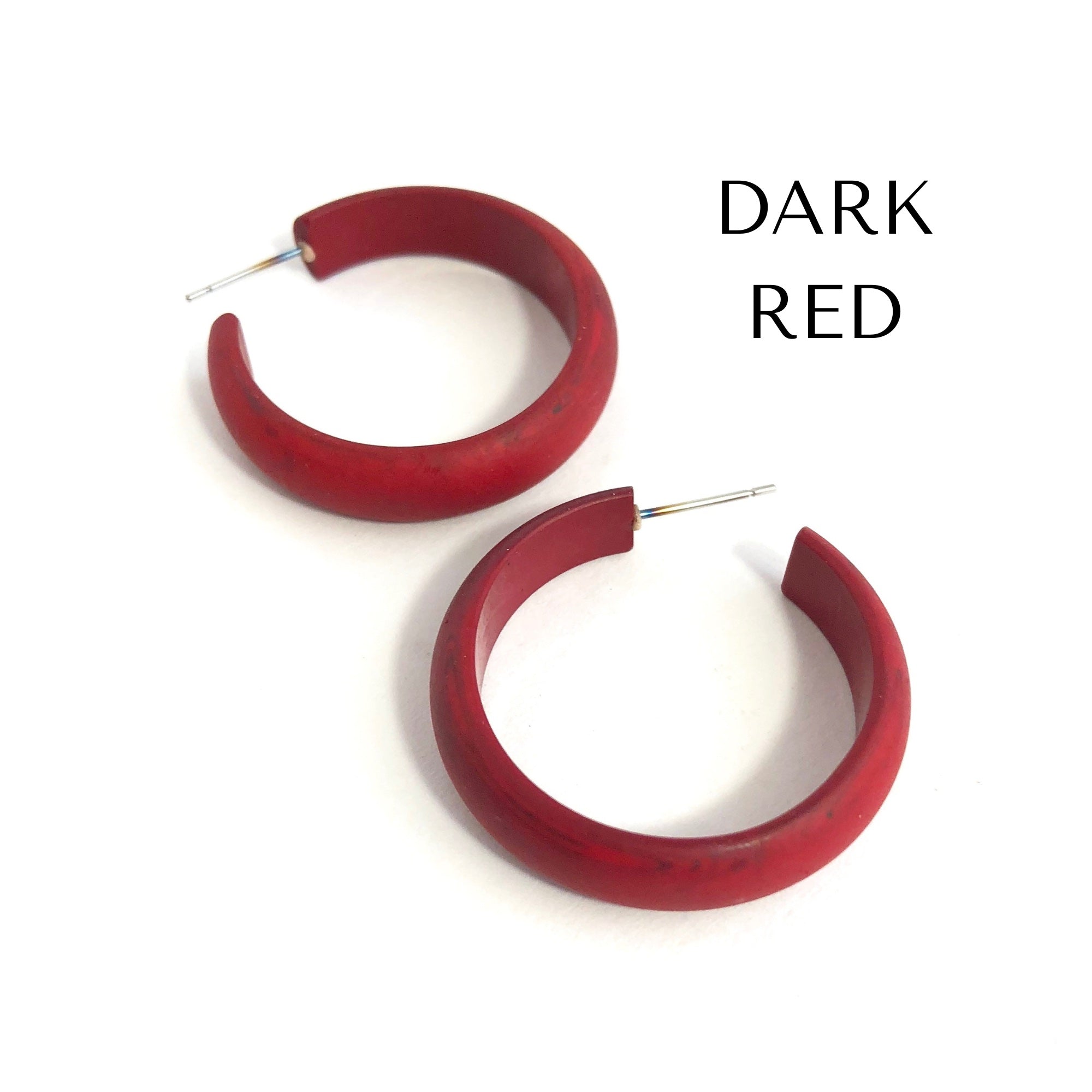 Marbled Lucite Midi Hoop Earrings