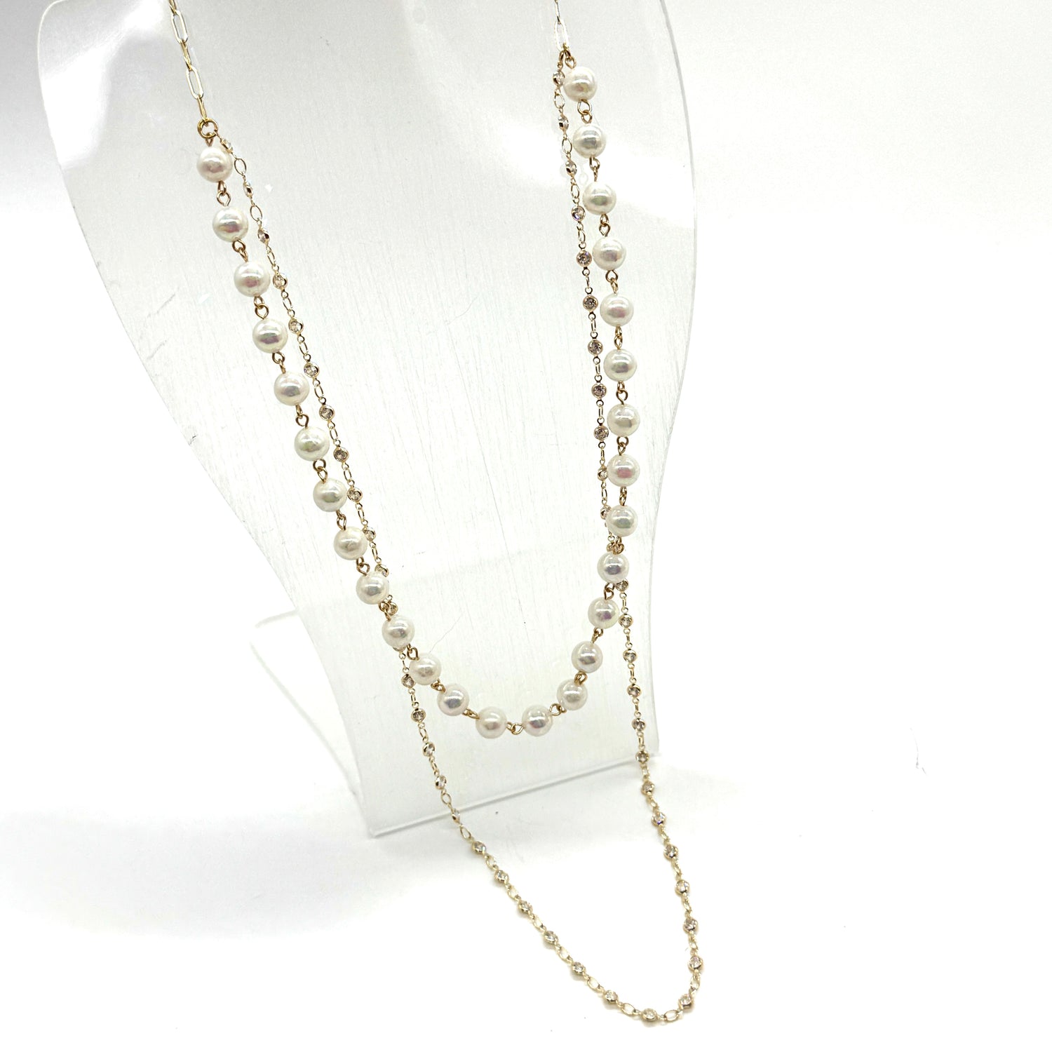 Cloud of Pearls Double Strand Necklace