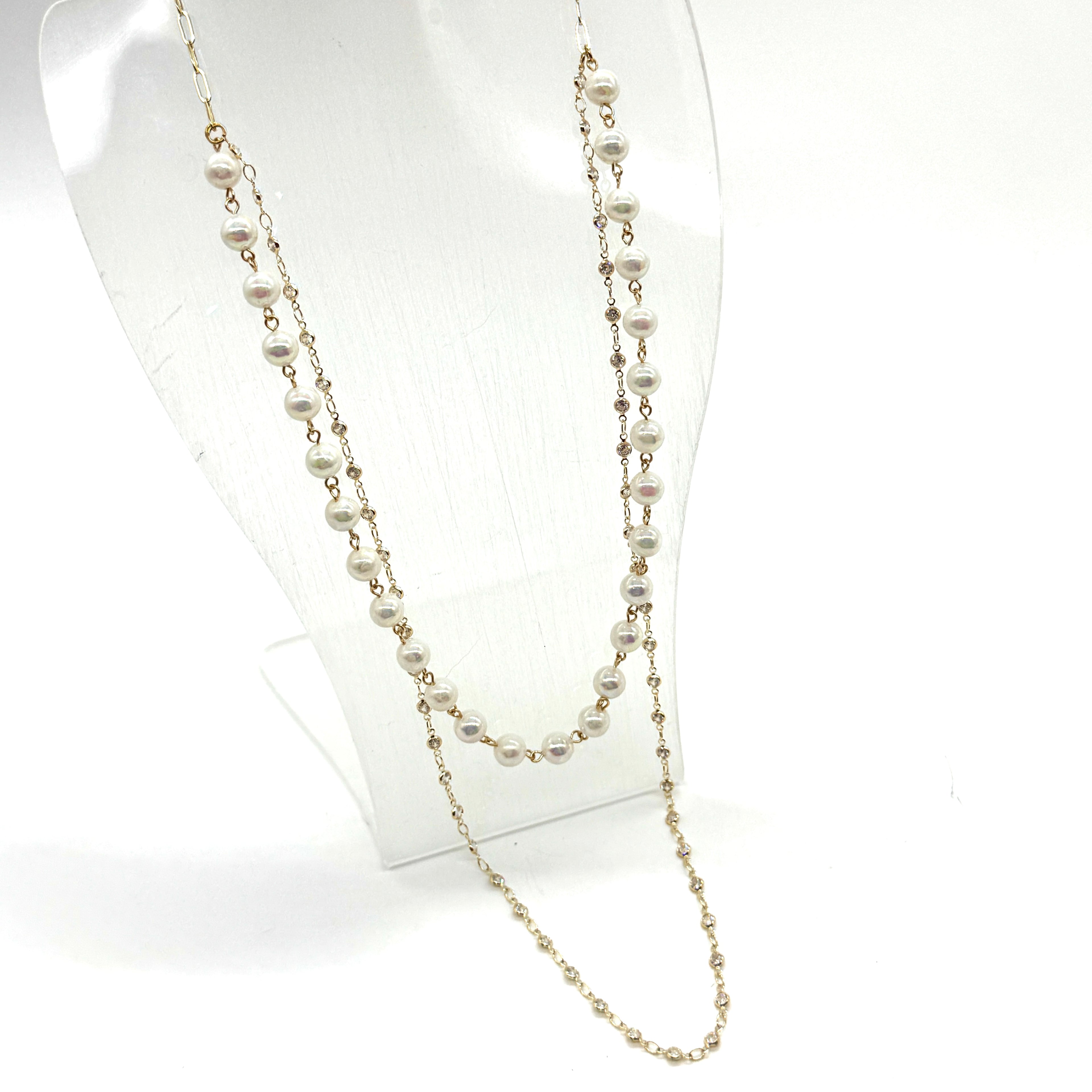 Cloud of Pearls Double Strand Necklace