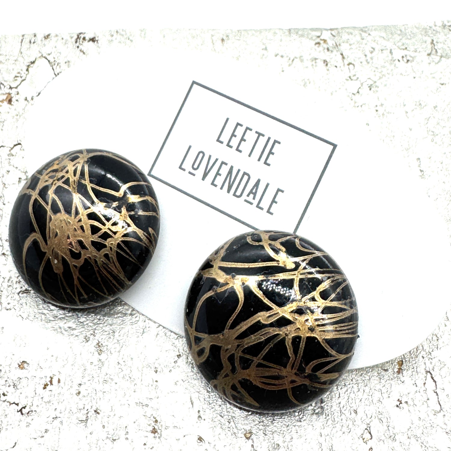 Metallic Splattered Paint Large Retro Button Stud