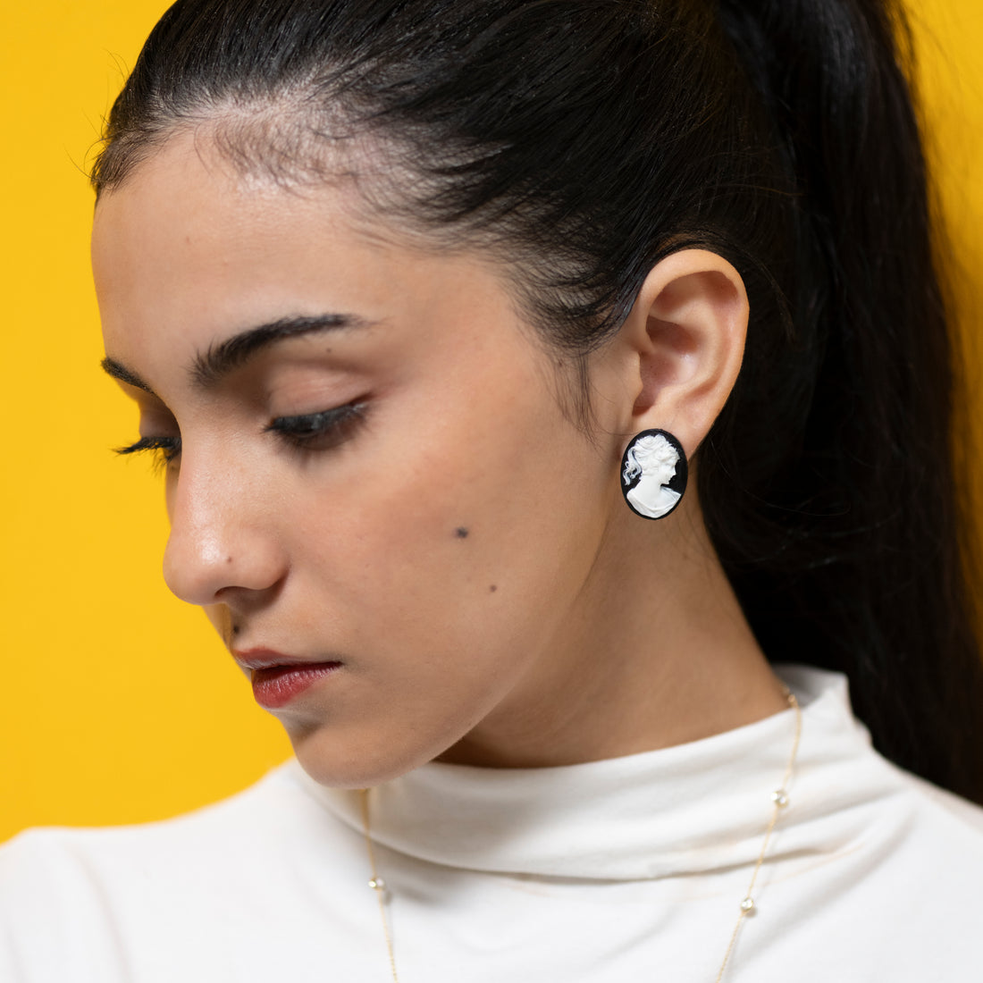 Cameo Noir Stud Earrings
