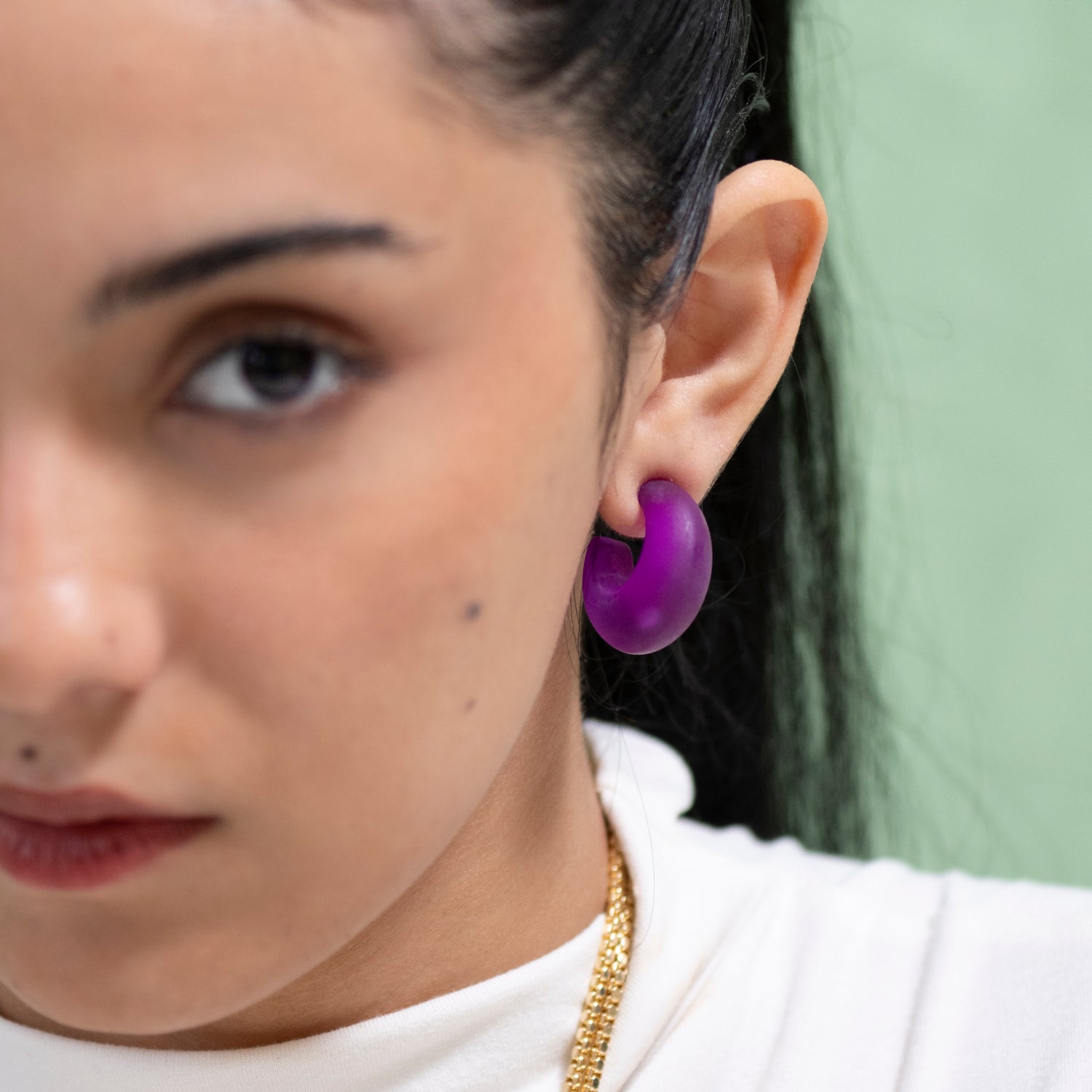 Chunky Snail Shell Hoop Earrings