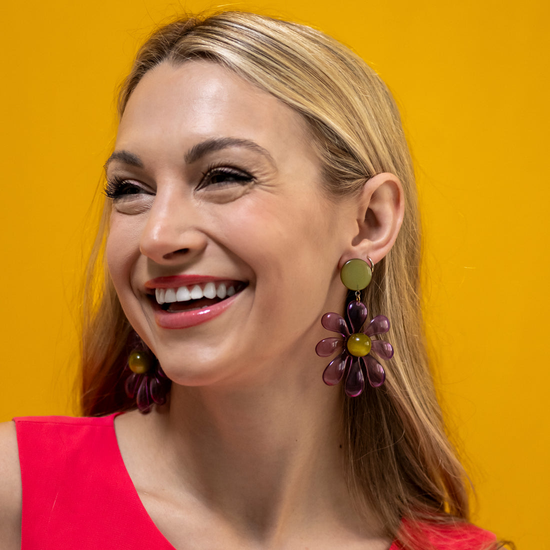 Retro Splat Flower Earrings