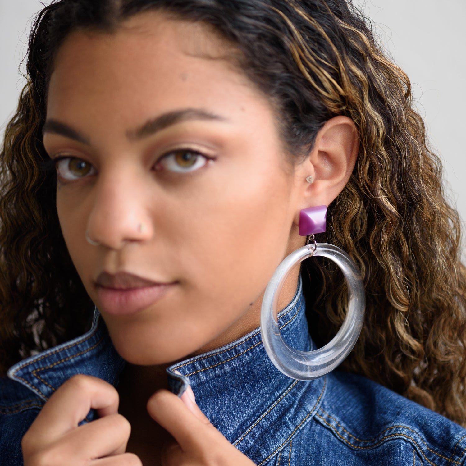 Smoke &amp; Blue Moonglow Iris Earrings