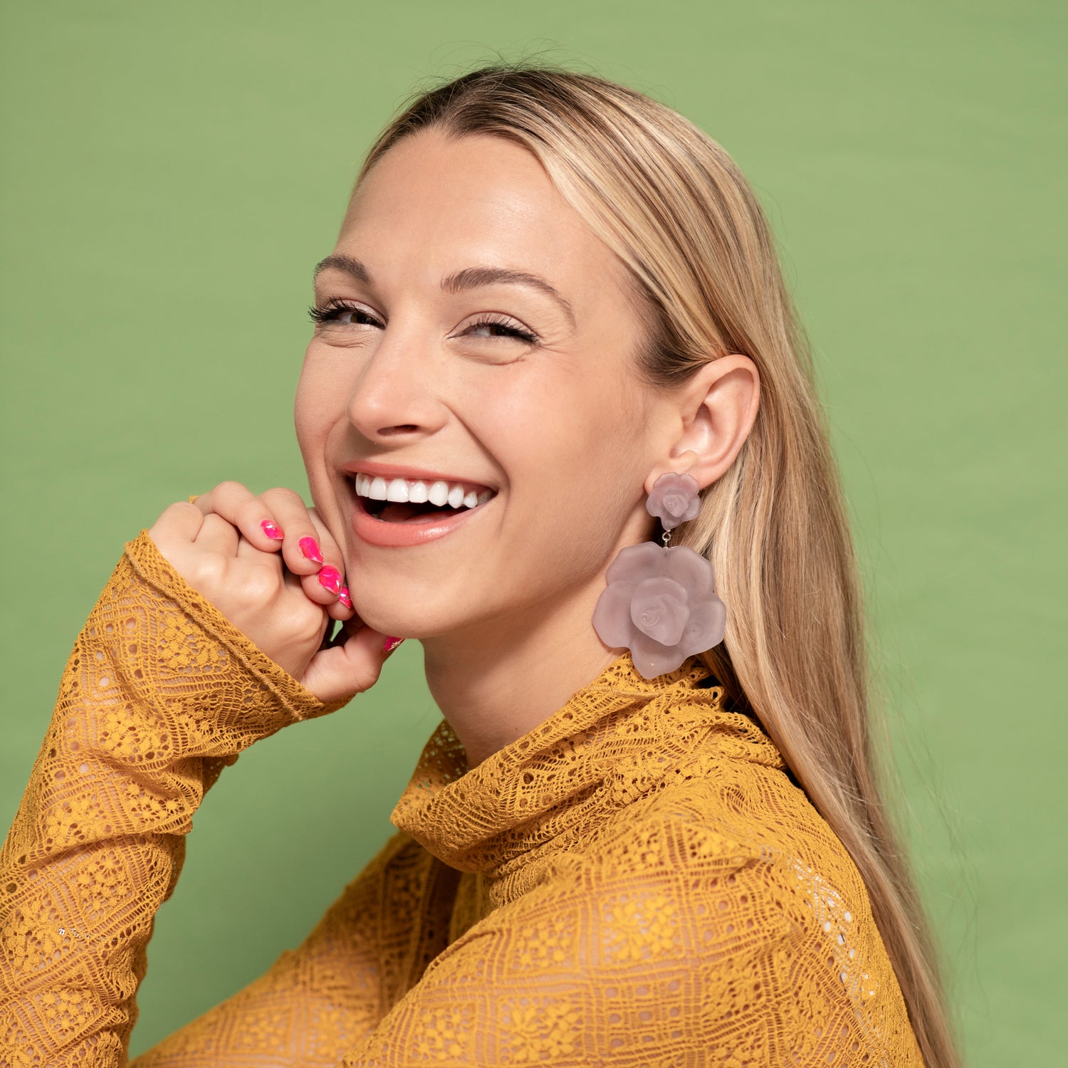 Frost Flower Corsage Earrings