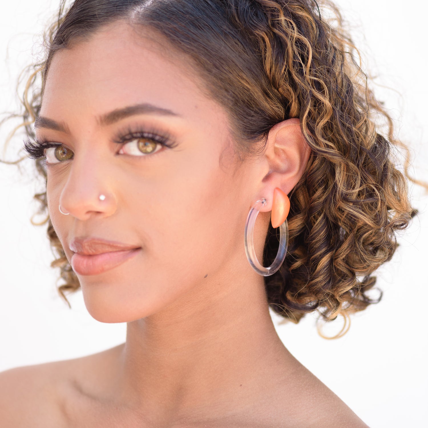 Moonglow C-Carved Stud Earrings