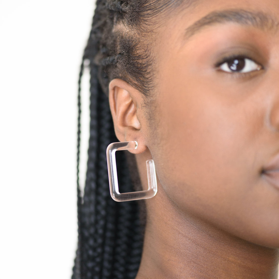 clear square hoops