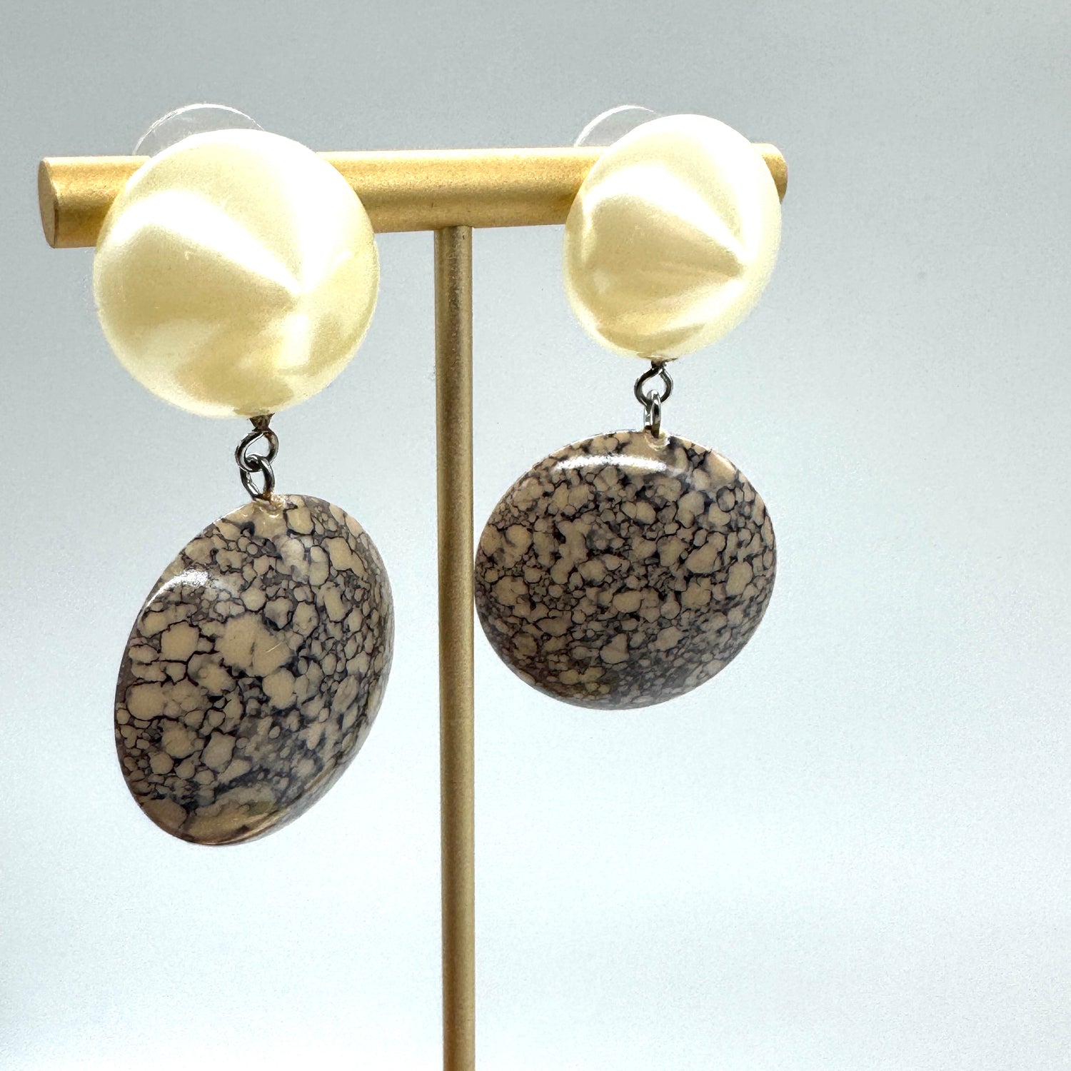 Pearl Cracked Egg Drop Earrings