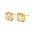 Bezel Diamond Stud Earrings - WATERPROOF-Earrings-Pretty Simple