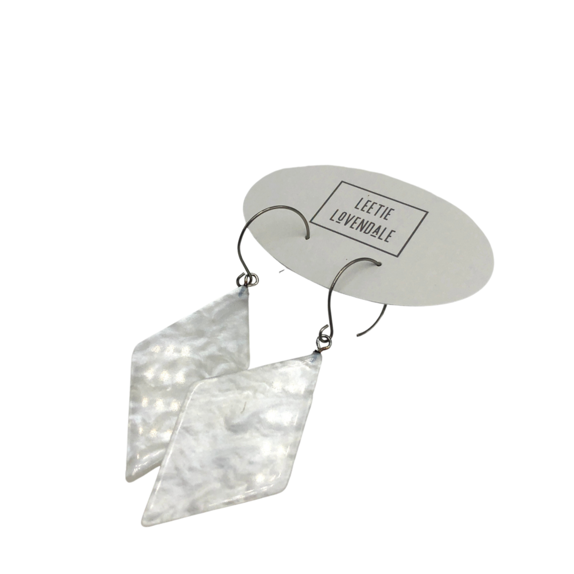 White Aura Glow Diamond Drop Earrings *