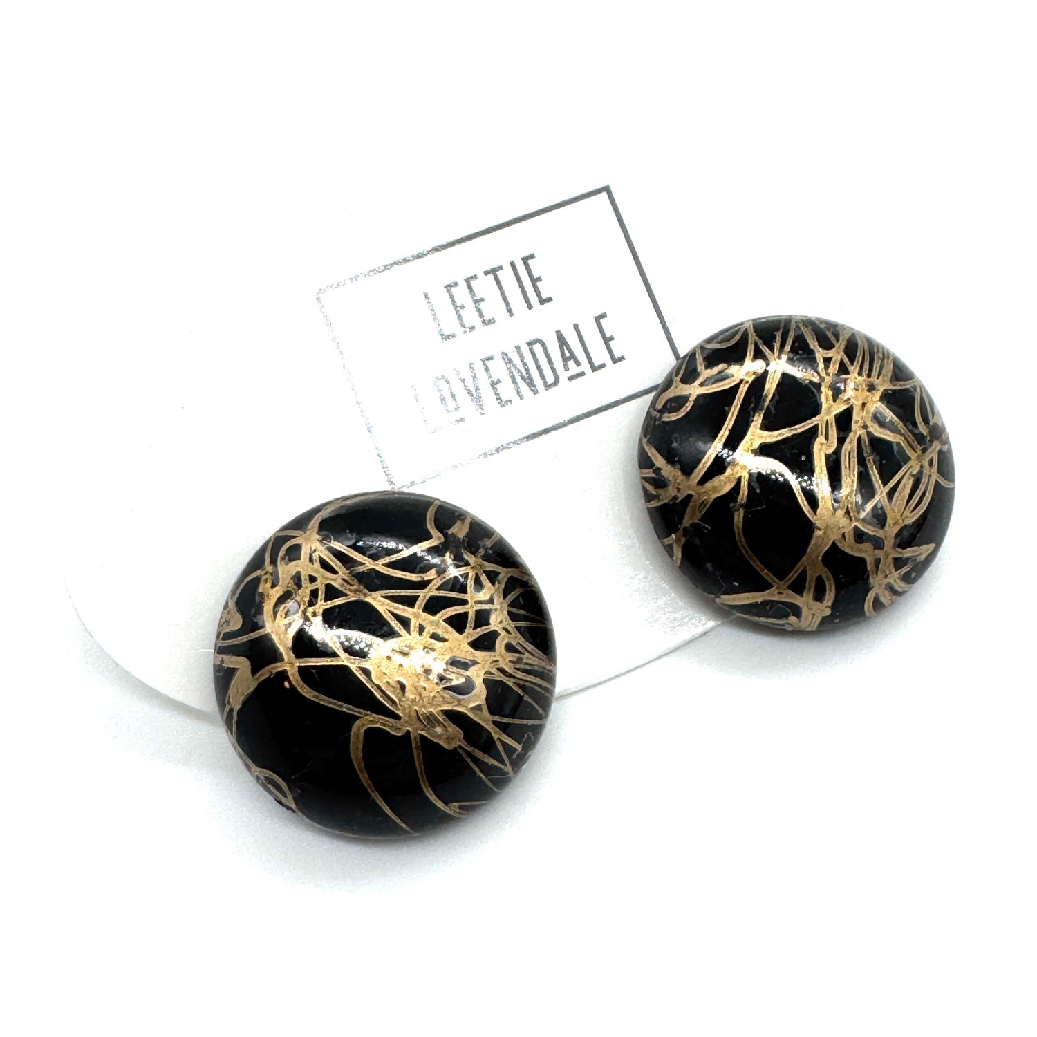 Metallic Splattered Paint Large Retro Button Stud