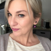 Heather Desimone with 2 sided bob earrings