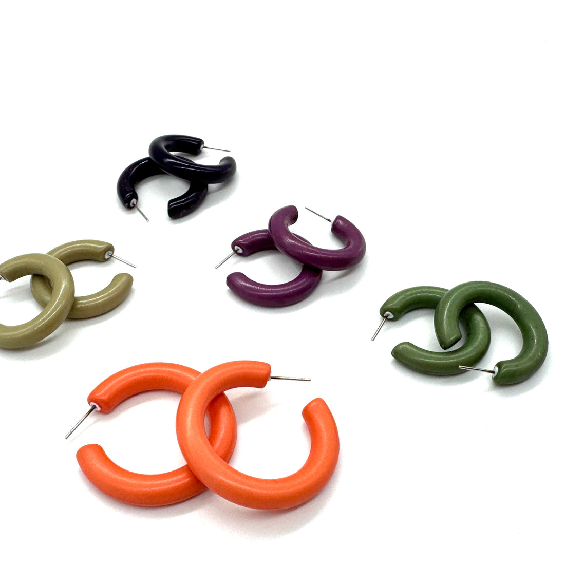 Textured Tubular Hoop Earrings