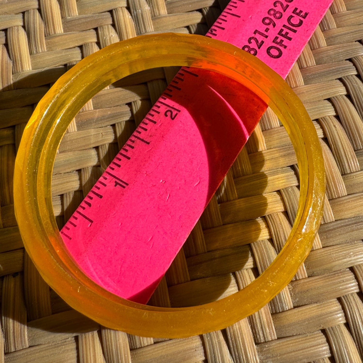 Faceted Vintage Acrylic Lemon Bangle Bracelets