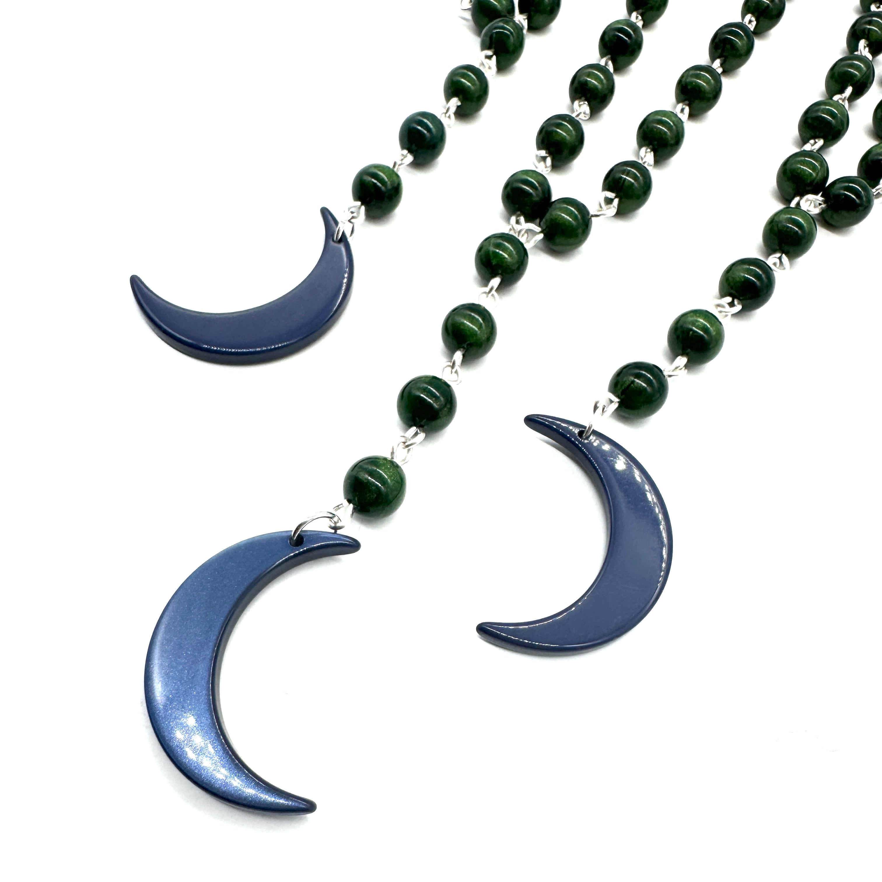 Magic Moon Necklace - Green &amp; Blue Aura Glow - Limited Edition