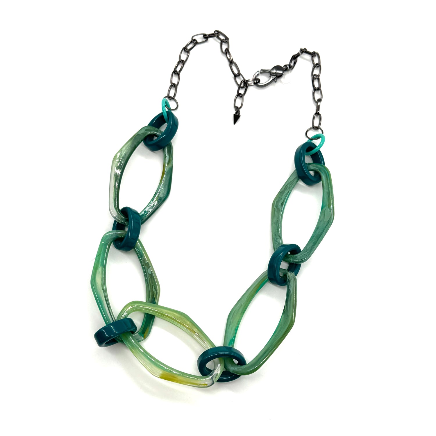 Sage &amp; Peacock Chunky Link Necklace