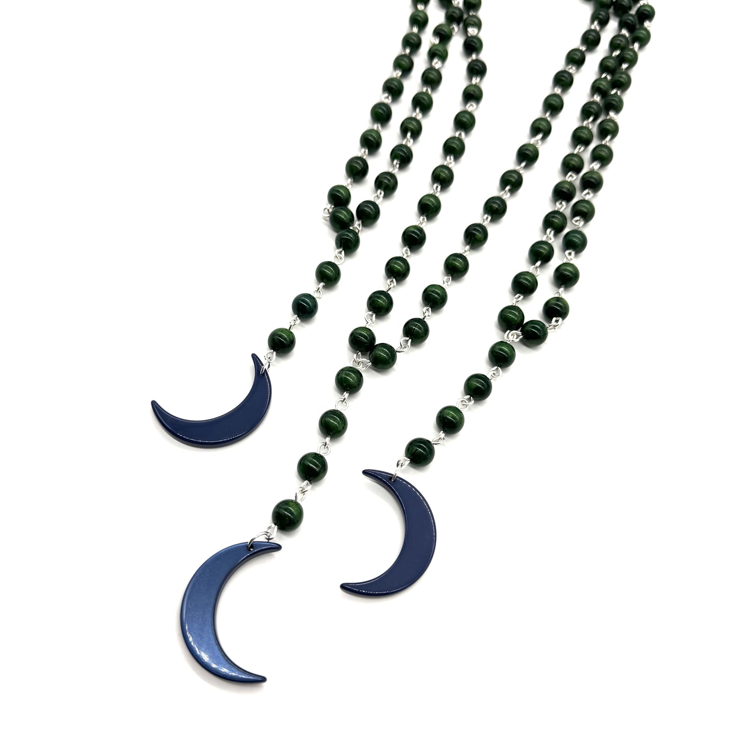 Magic Moon Necklace - Green &amp; Blue Aura Glow - Limited Edition