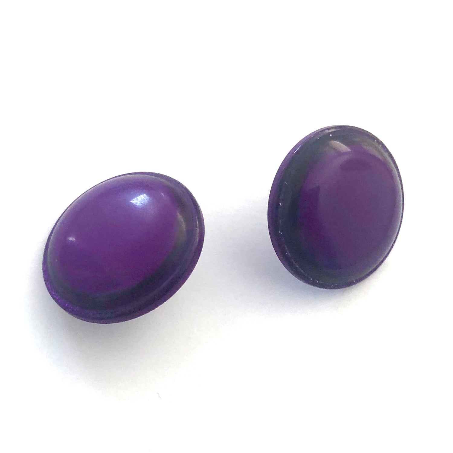 Glitter Resin Disc Stud Earrings