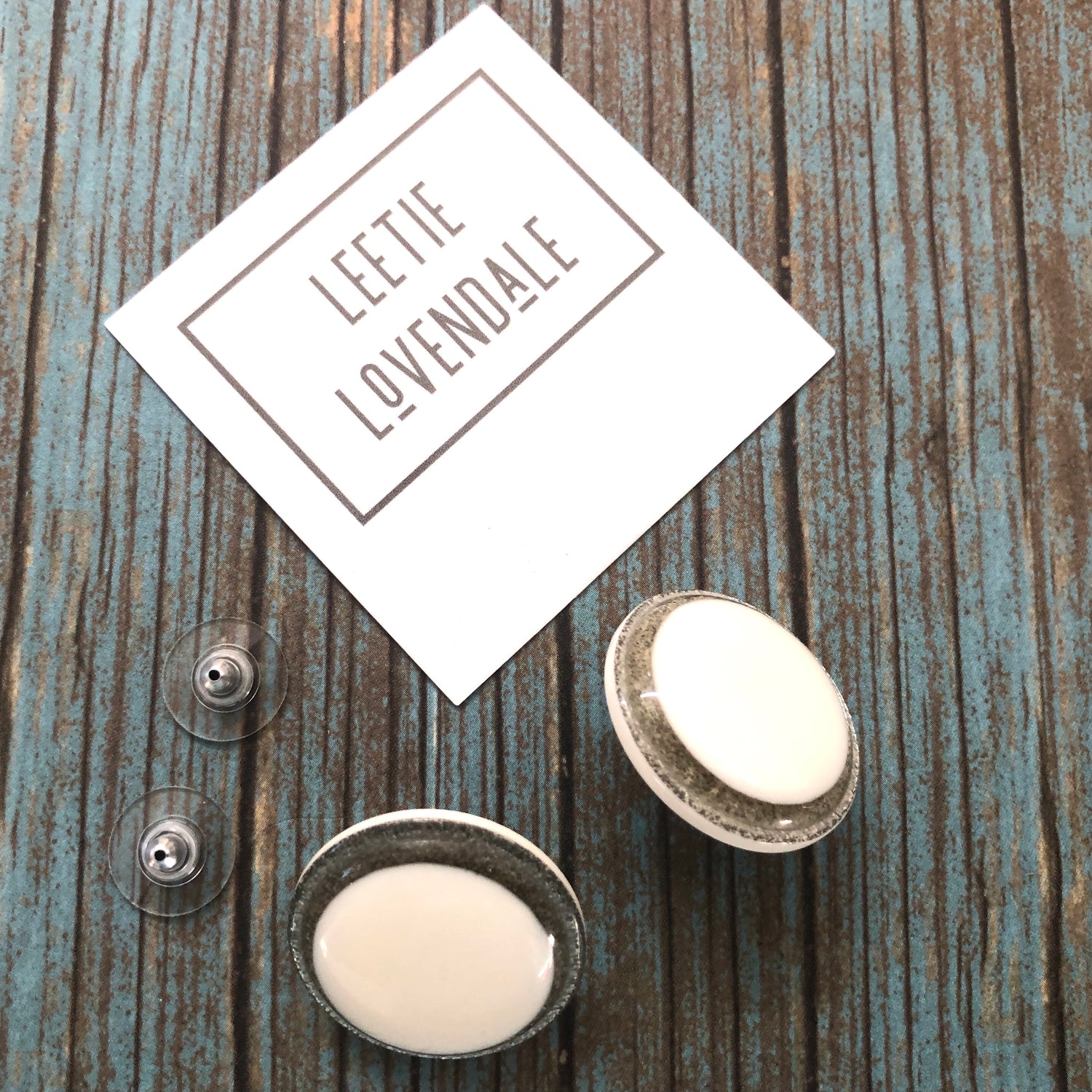 Glitter Resin Disc Stud Earrings