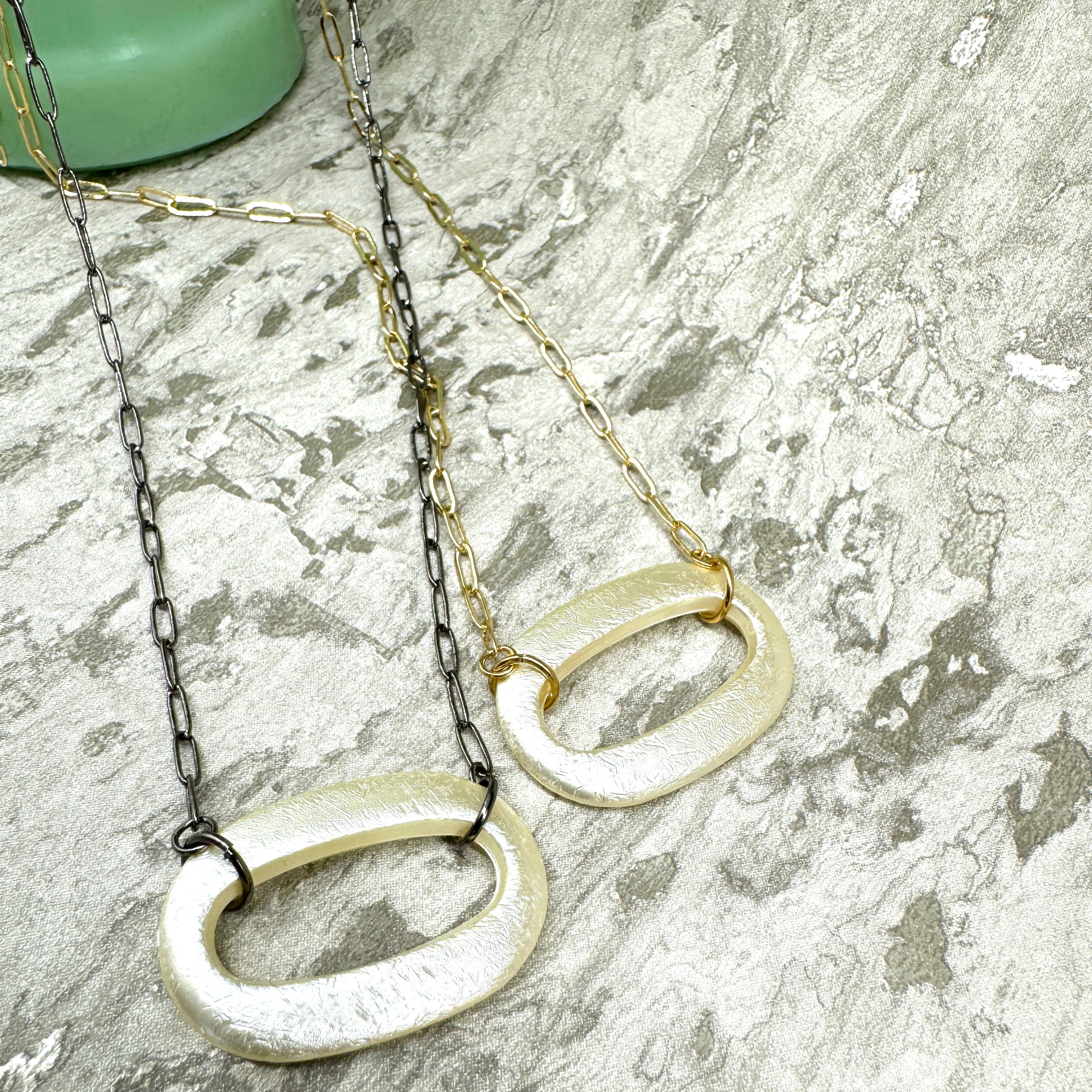 Pearlized Forever Necklace - Gold or Gun Metal