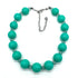 Turquoise beaded necklace on a white background