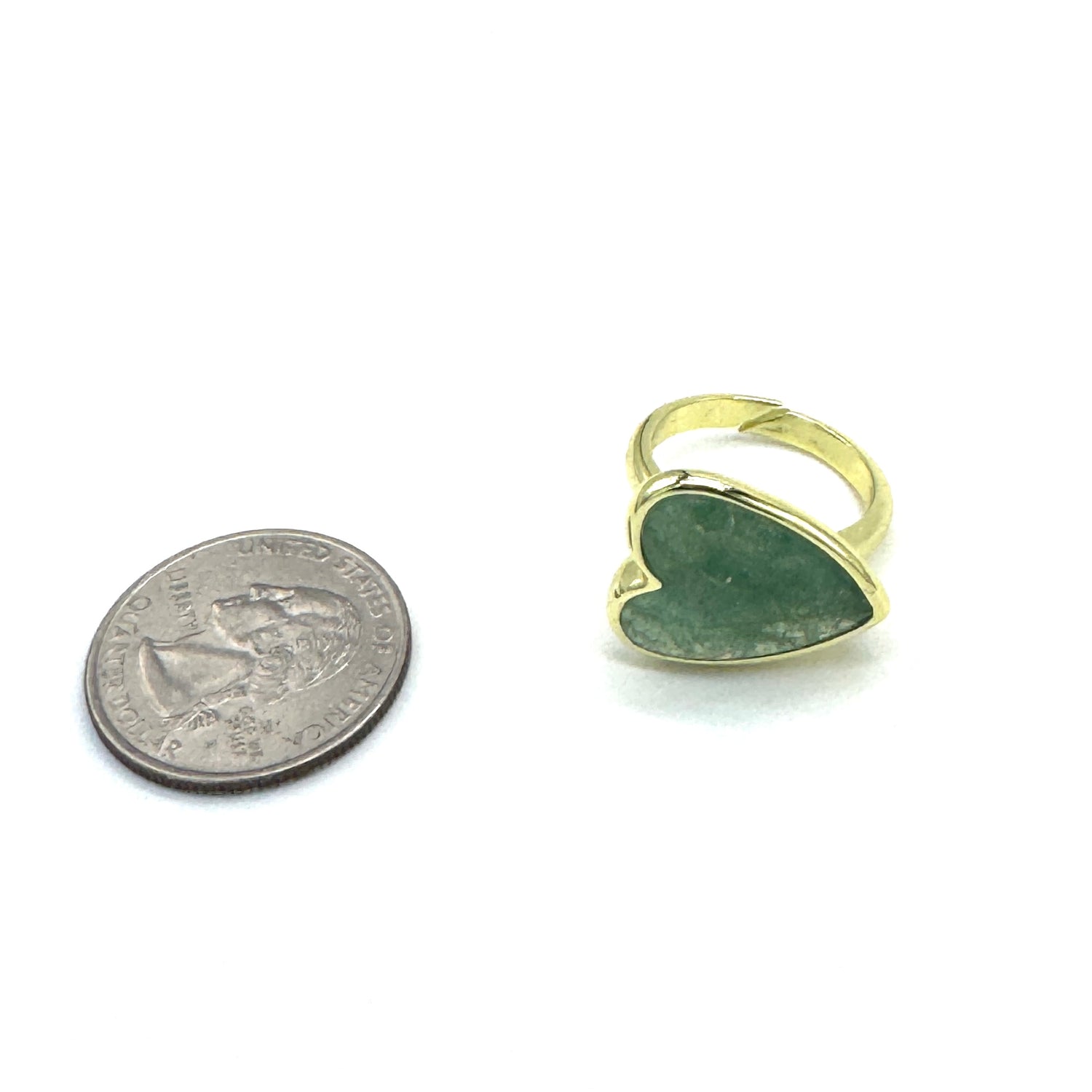 Aventurine Faceted Heart Ring