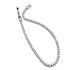Silver bracelet with clear stones on a white background
