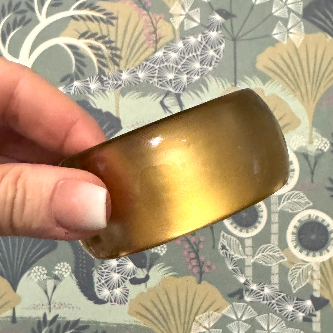 Golden Lining – Vintage Lucite Clamper Bracelet
